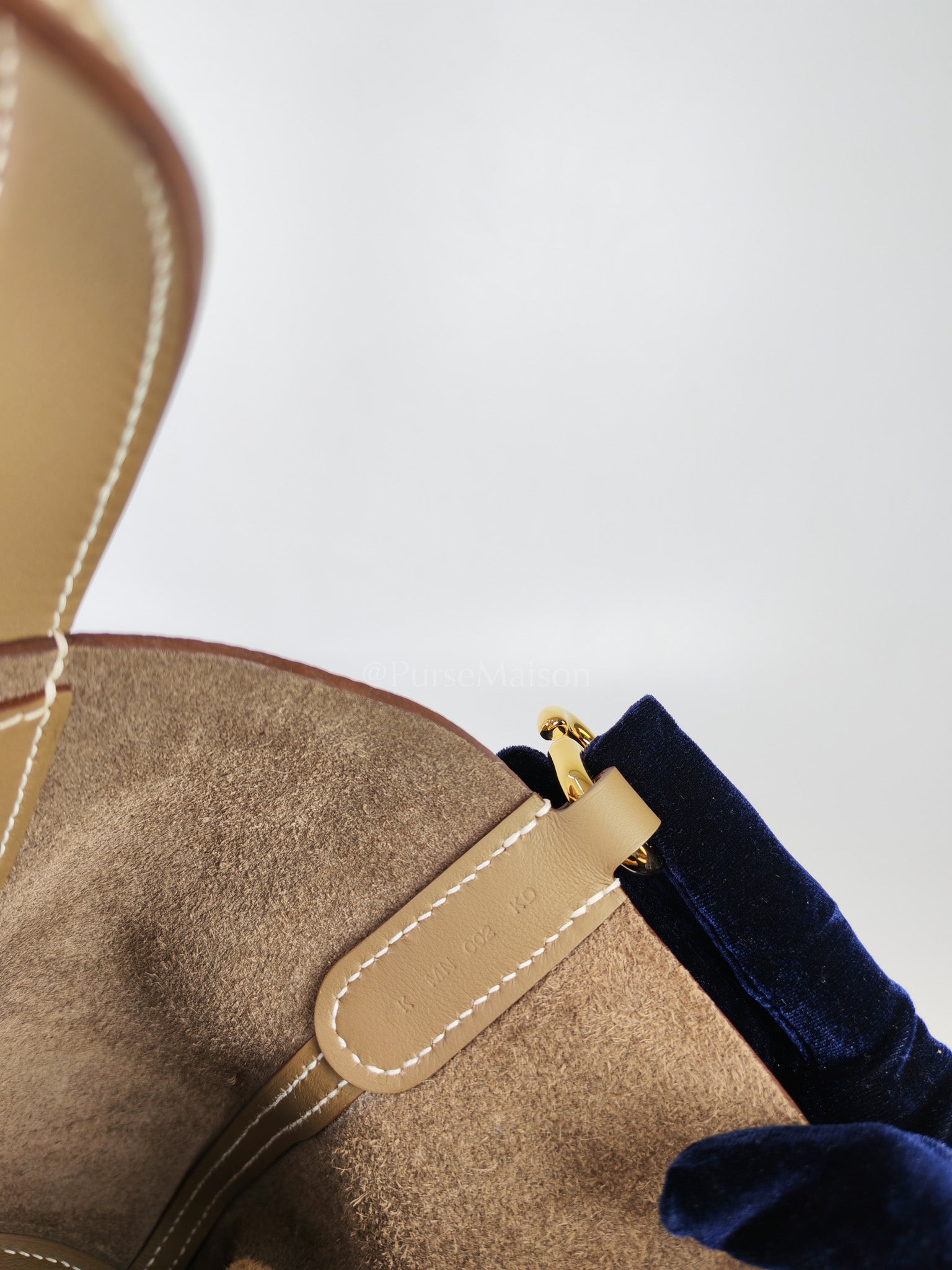 In The Loop 18 in Etoupe Leather and Gold Hardware Stamp K (2025) | Purse Maison Luxury Bags Shop