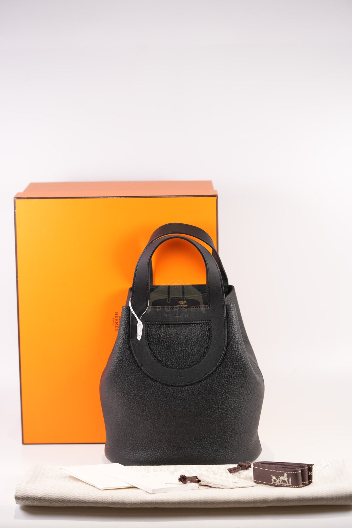 In The Loop 22 in Black Togo Leather and Palladium Hardware Stamp K (2025) | Purse Maison Luxury Bags Shop