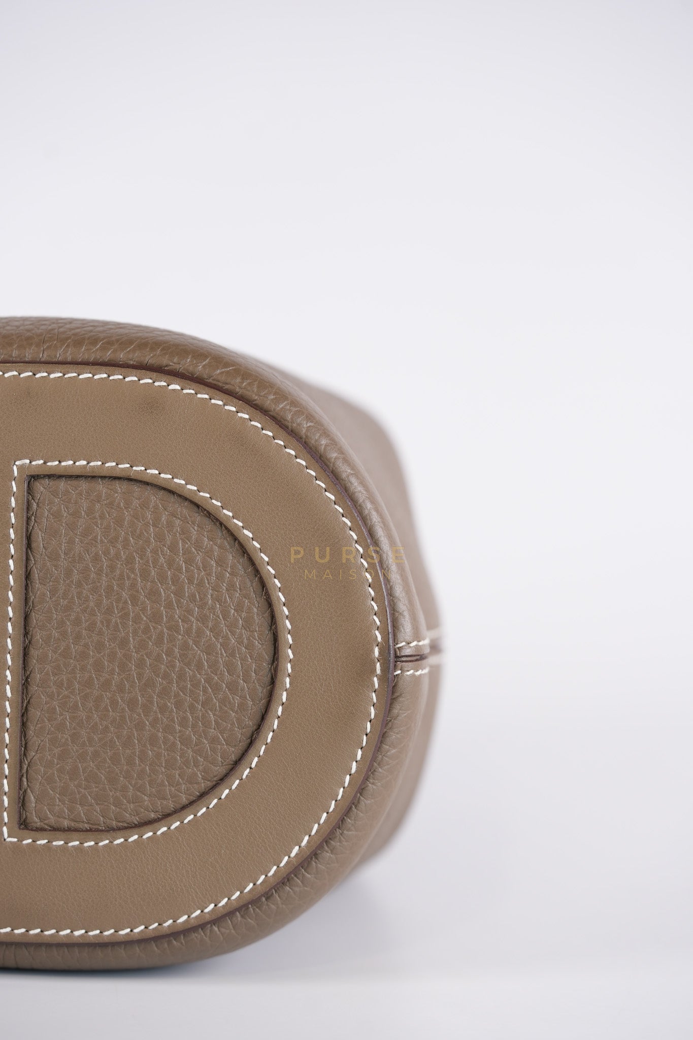 In The Loop in Etoupe Clemence Taurillon Leather and Gold Hardware Stamp B (2023) | Purse Maison Luxury Bags Shop