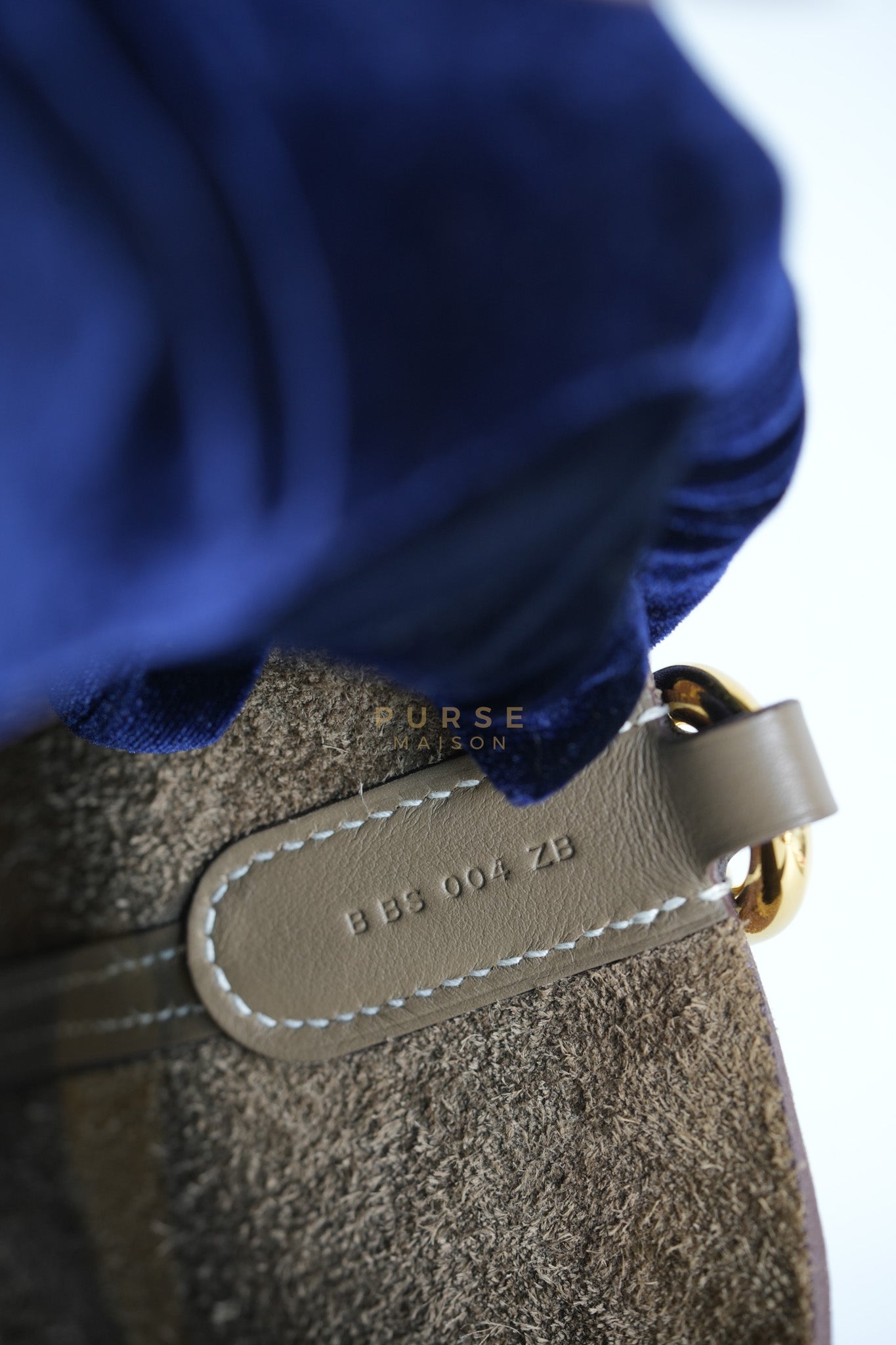 In The Loop in Etoupe Clemence Taurillon Leather and Gold Hardware Stamp B (2023) | Purse Maison Luxury Bags Shop