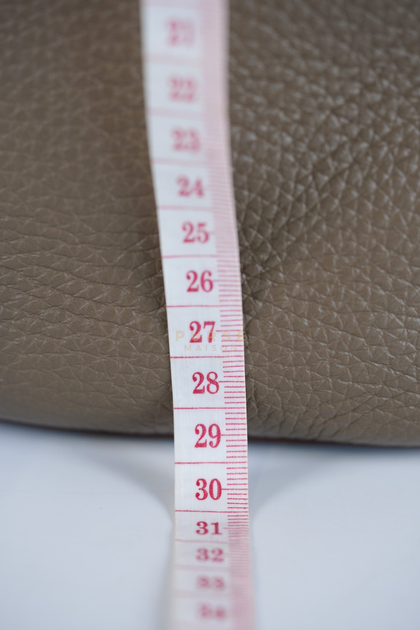 In The Loop in Etoupe Clemence Taurillon Leather and Gold Hardware Stamp B (2023) | Purse Maison Luxury Bags Shop