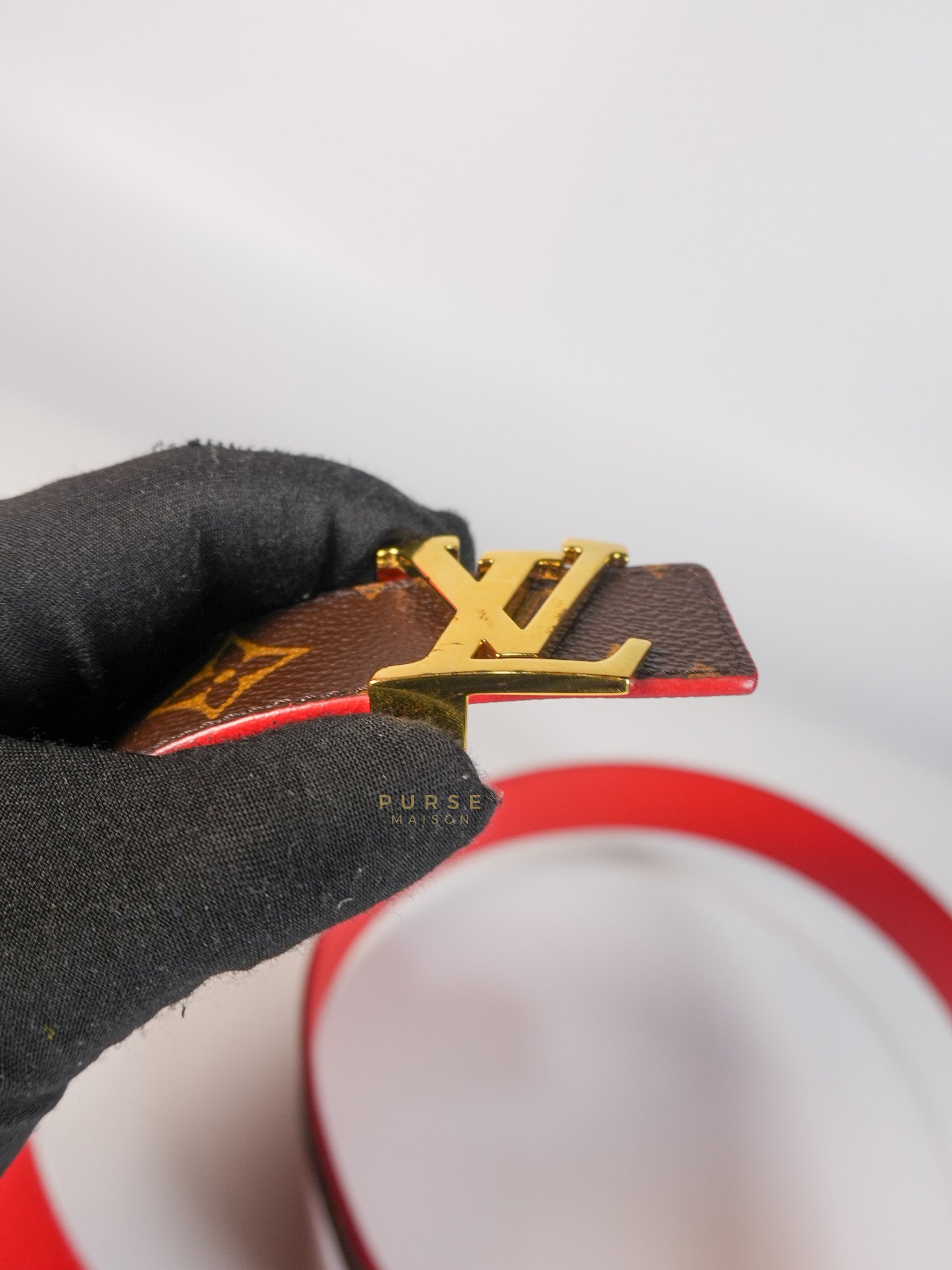 Initiales 30mm Reversible Belt in Brown/Red Size 80 (Date Code: M9498) | Purse Maison Luxury Bags Shop