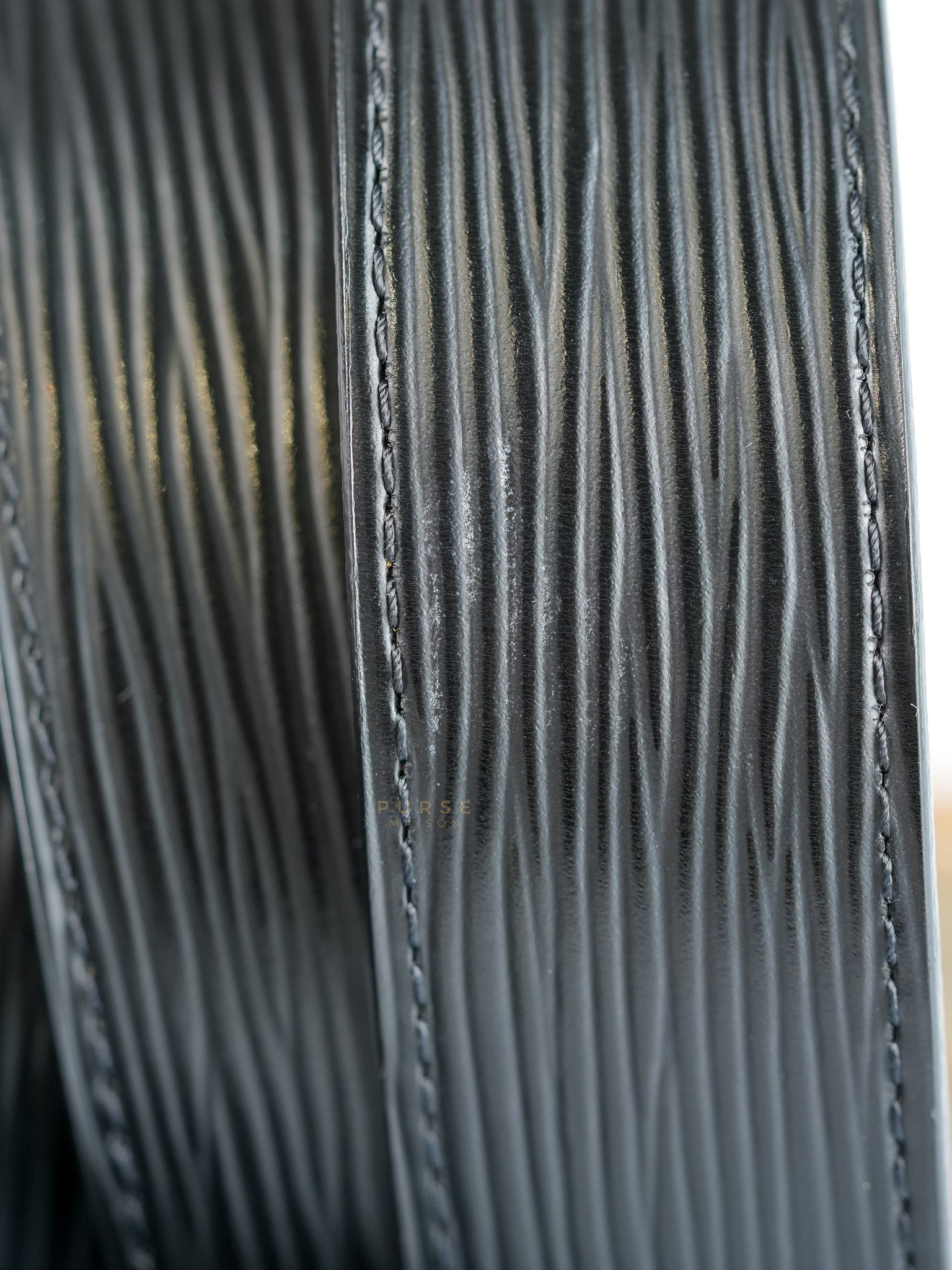 Initiales Black Epi Leather Belt 85 cm | Purse Maison Luxury Bags Shop