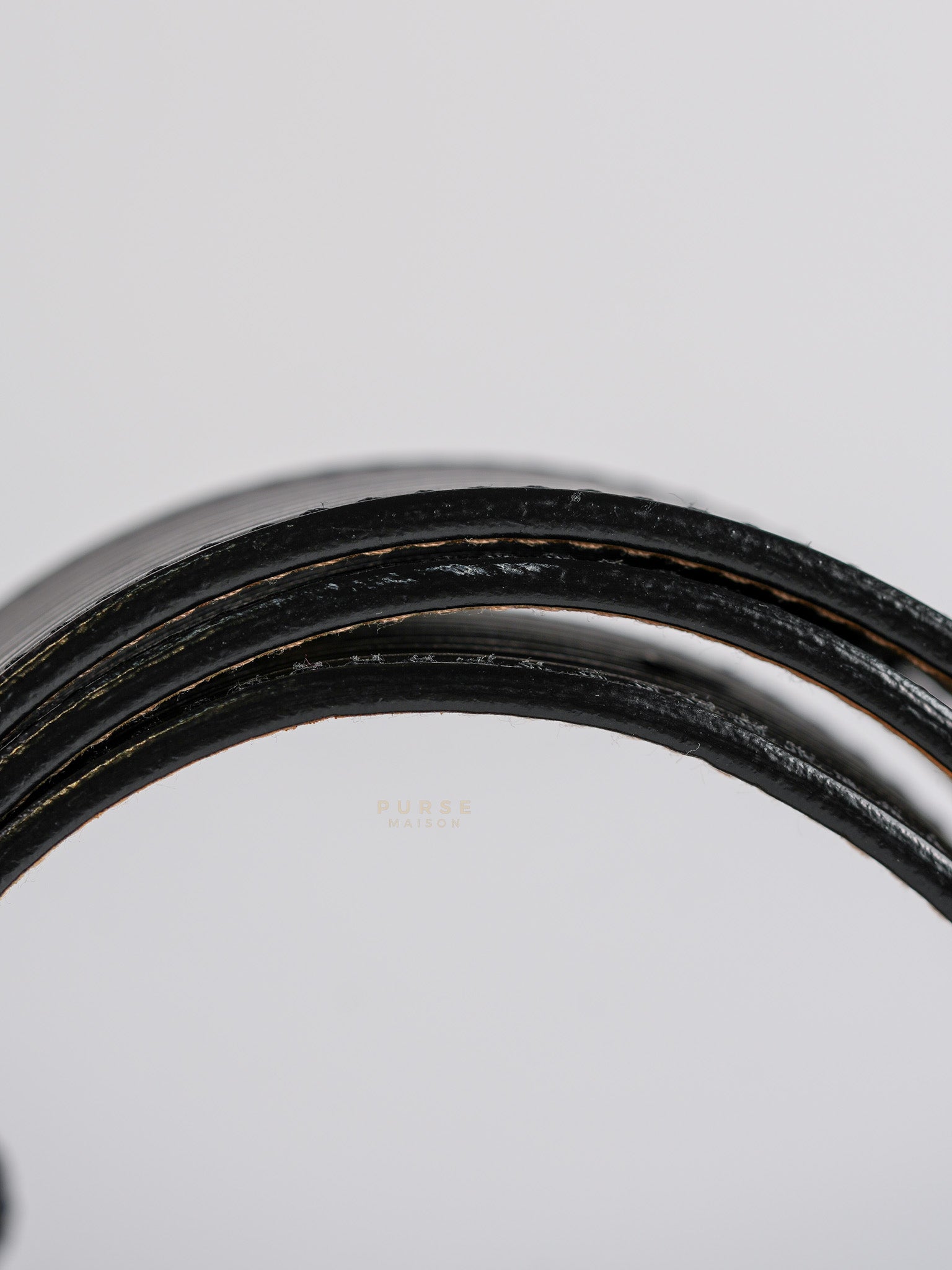 Initiales Black Epi Leather Belt 85 cm | Purse Maison Luxury Bags Shop