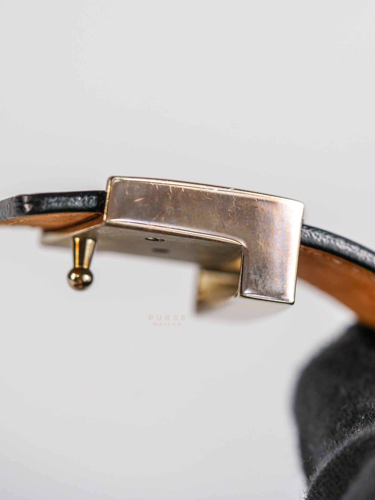 Initiales Black Epi Leather Belt 85 cm | Purse Maison Luxury Bags Shop