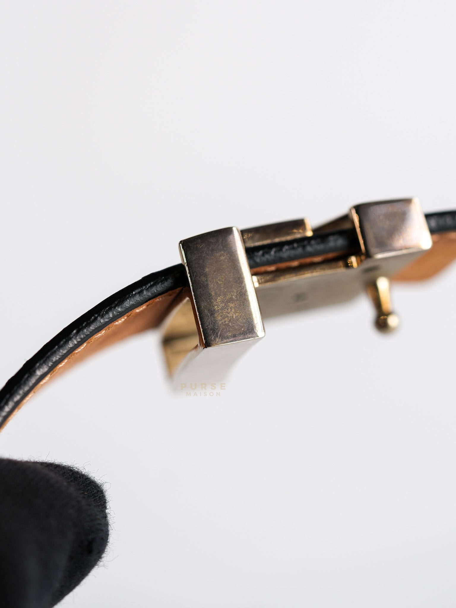 Initiales Black Epi Leather Belt 85 cm | Purse Maison Luxury Bags Shop