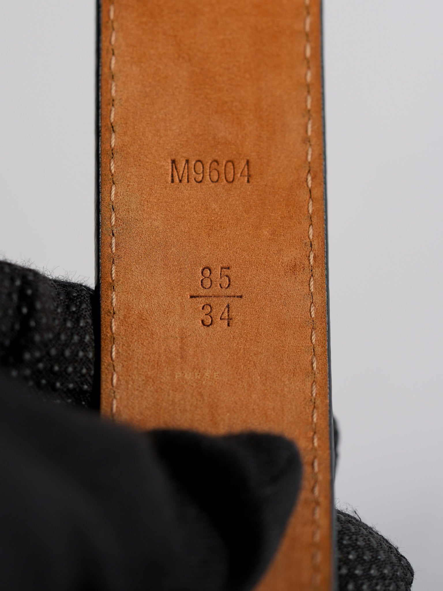 Initiales Black Epi Leather Belt 85 cm | Purse Maison Luxury Bags Shop