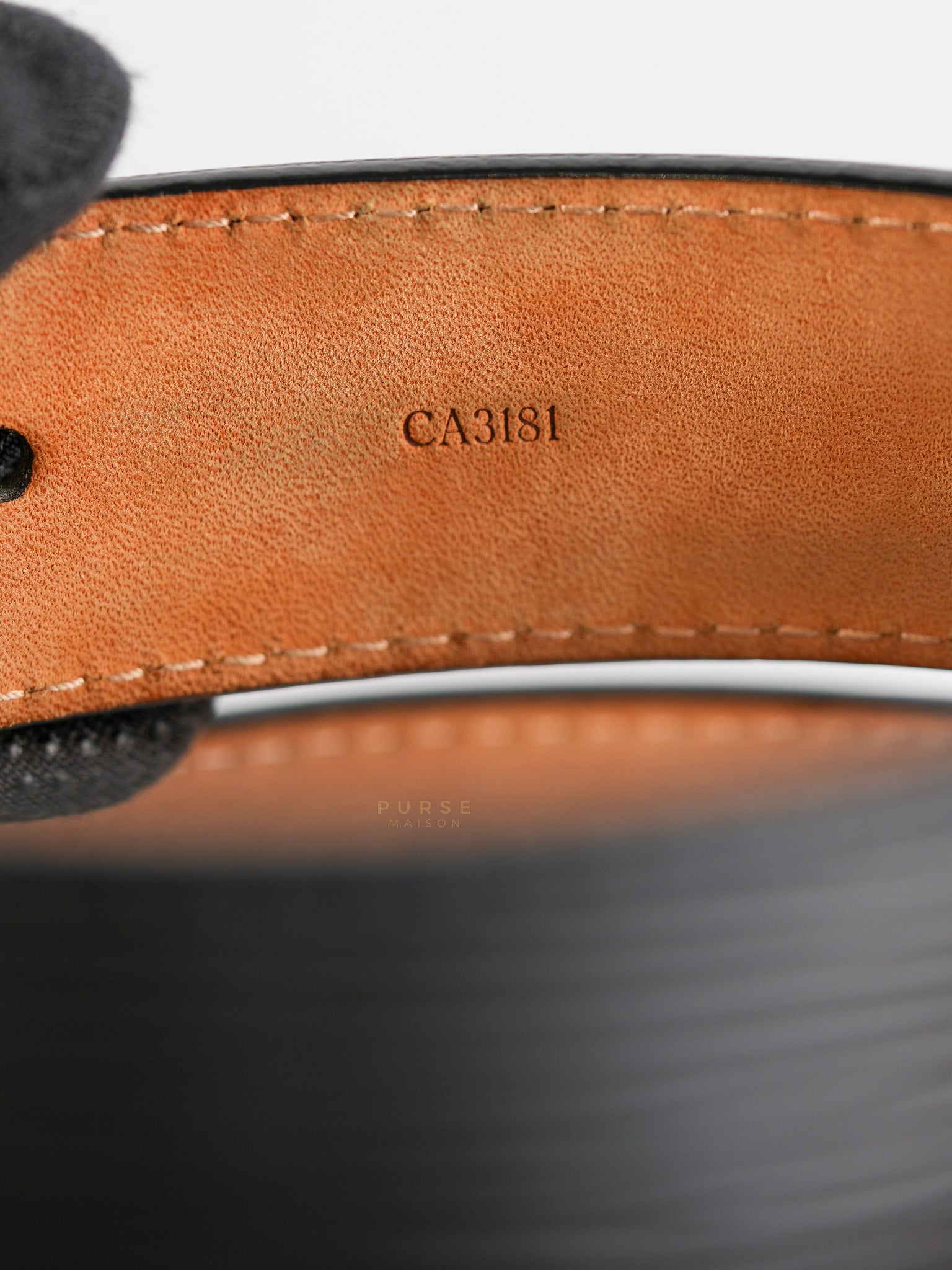 Initiales Black Epi Leather Belt 85 cm | Purse Maison Luxury Bags Shop