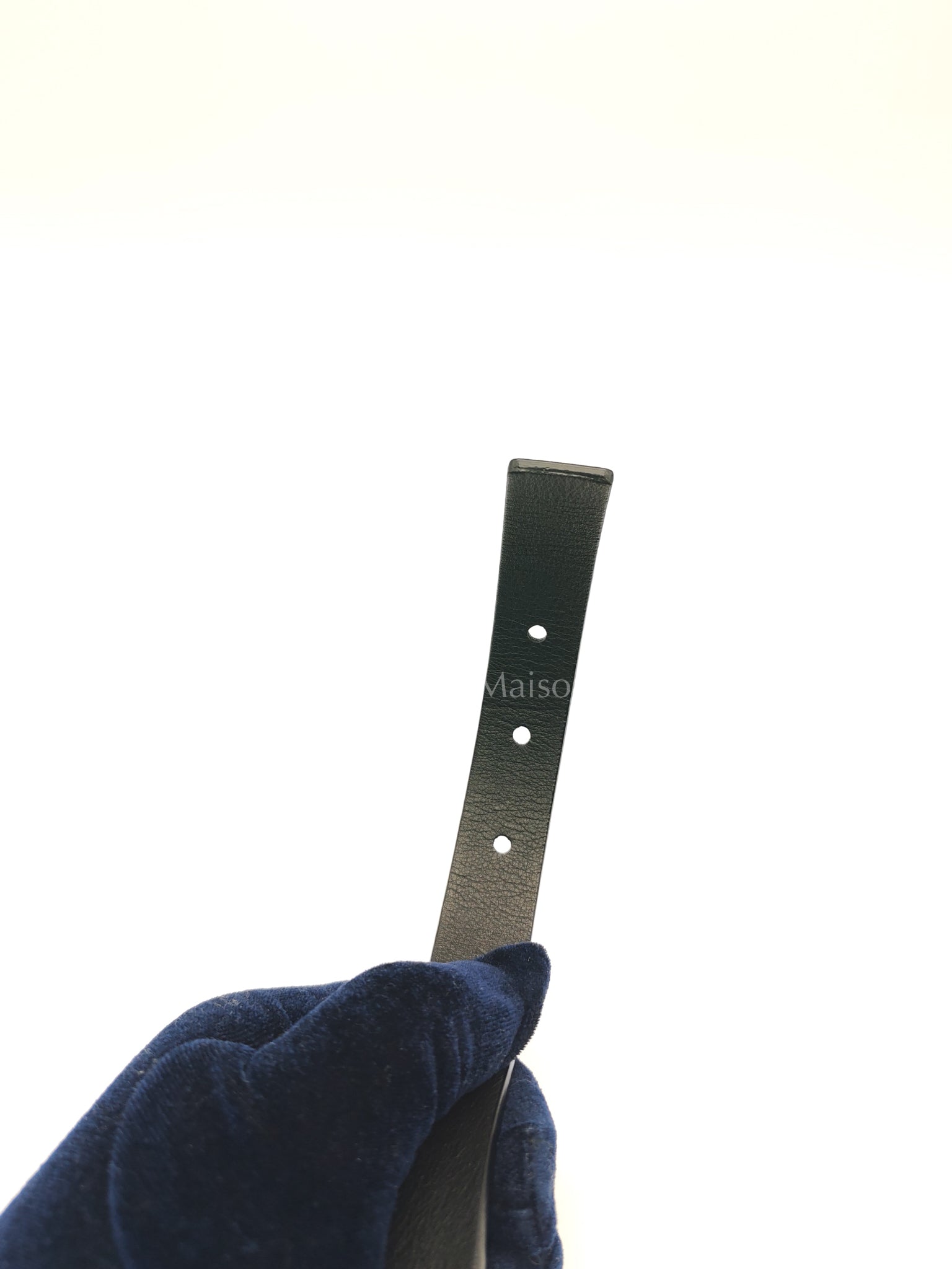 Initiales Black Reversible Belt (20mm) in Calfskin Leather Size 80 (Date Code: M9578) | Purse Maison Luxury Bags Shop