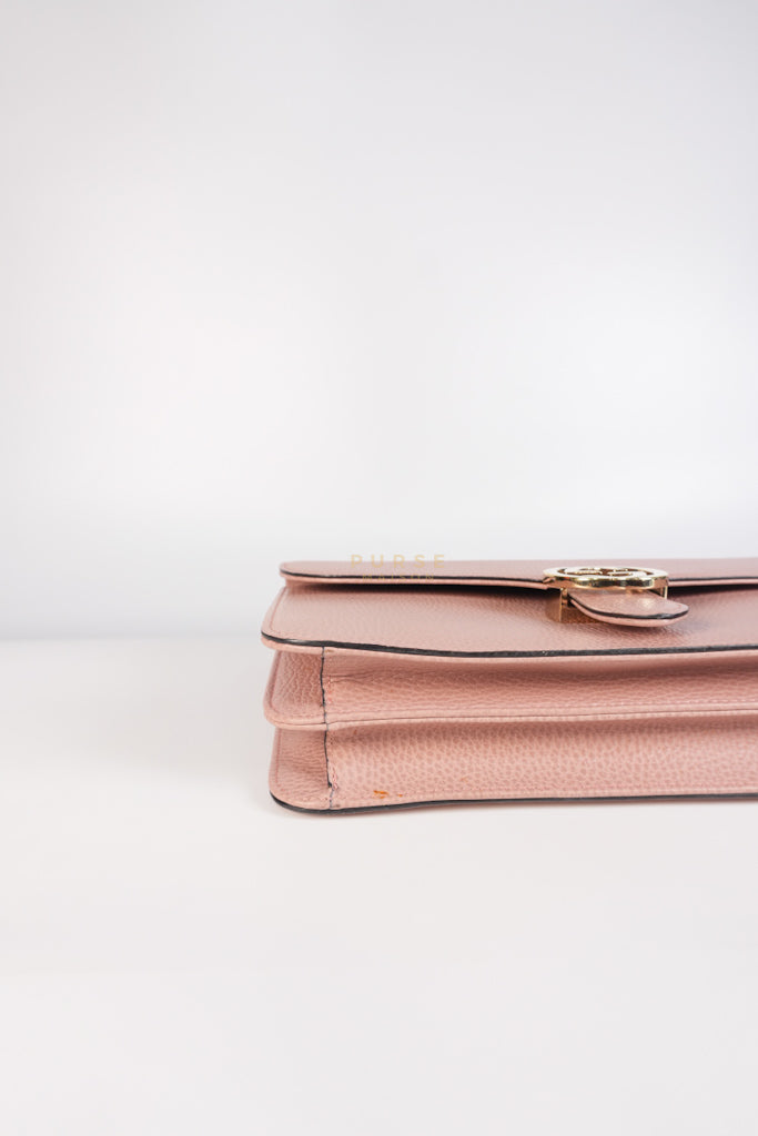 Interlocking G Medium in Pink Grained Calfskin Leather Chain Strap Bag | Purse Maison Luxury Bags Shop