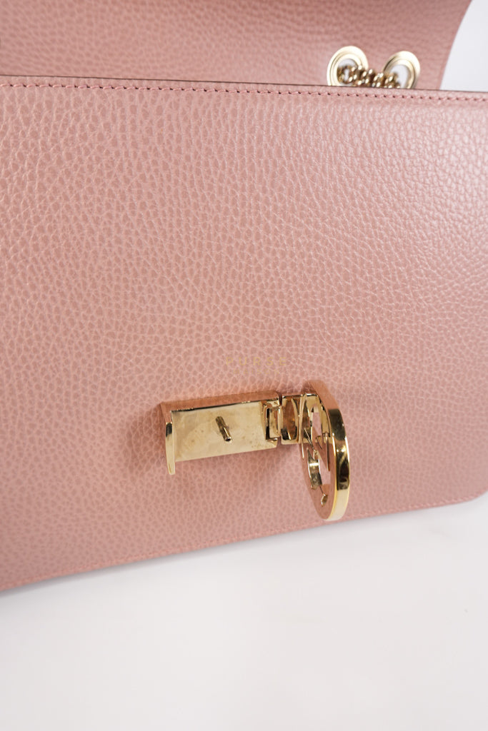 Interlocking G Medium in Pink Grained Calfskin Leather Chain Strap Bag | Purse Maison Luxury Bags Shop