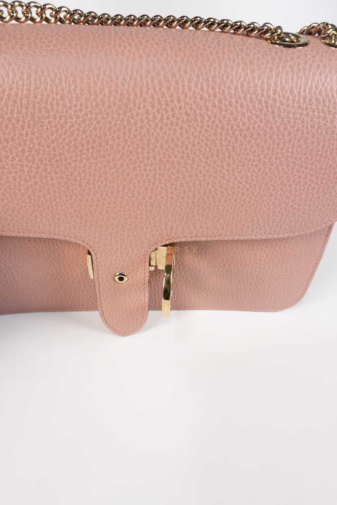 Interlocking G Medium in Pink Grained Calfskin Leather Chain Strap Bag | Purse Maison Luxury Bags Shop