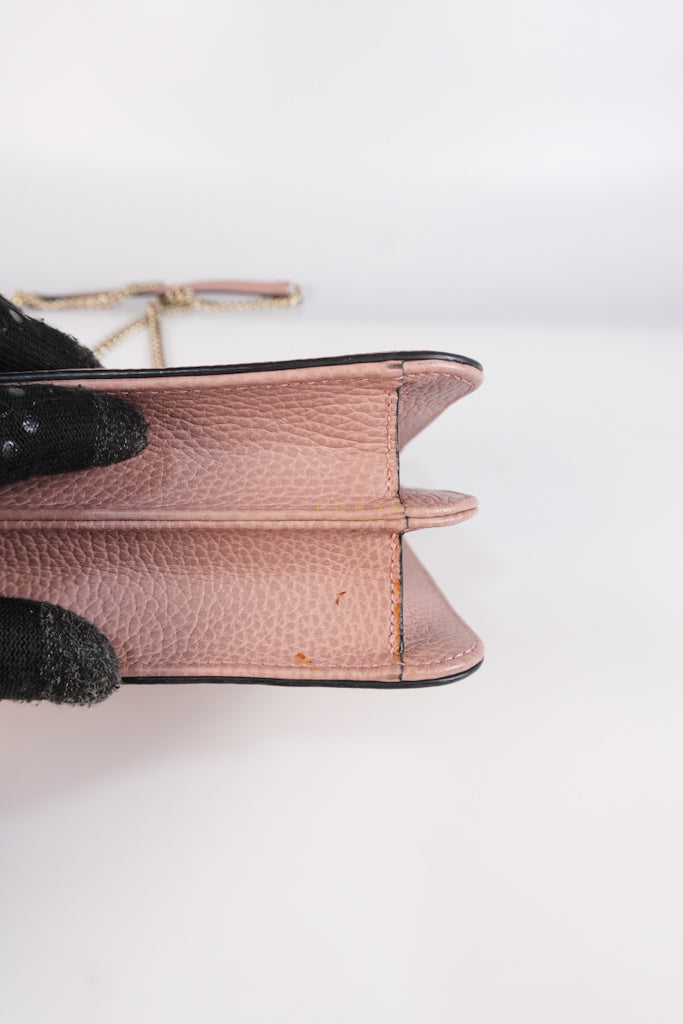 Interlocking G Medium in Pink Grained Calfskin Leather Chain Strap Bag | Purse Maison Luxury Bags Shop