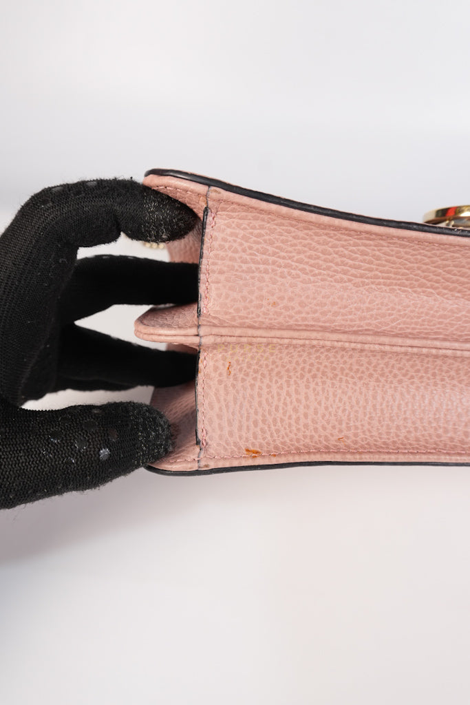 Interlocking G Medium in Pink Grained Calfskin Leather Chain Strap Bag | Purse Maison Luxury Bags Shop