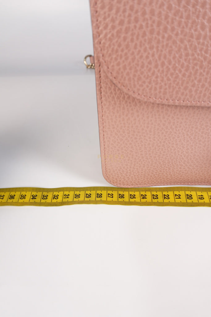 Interlocking G Medium in Pink Grained Calfskin Leather Chain Strap Bag | Purse Maison Luxury Bags Shop