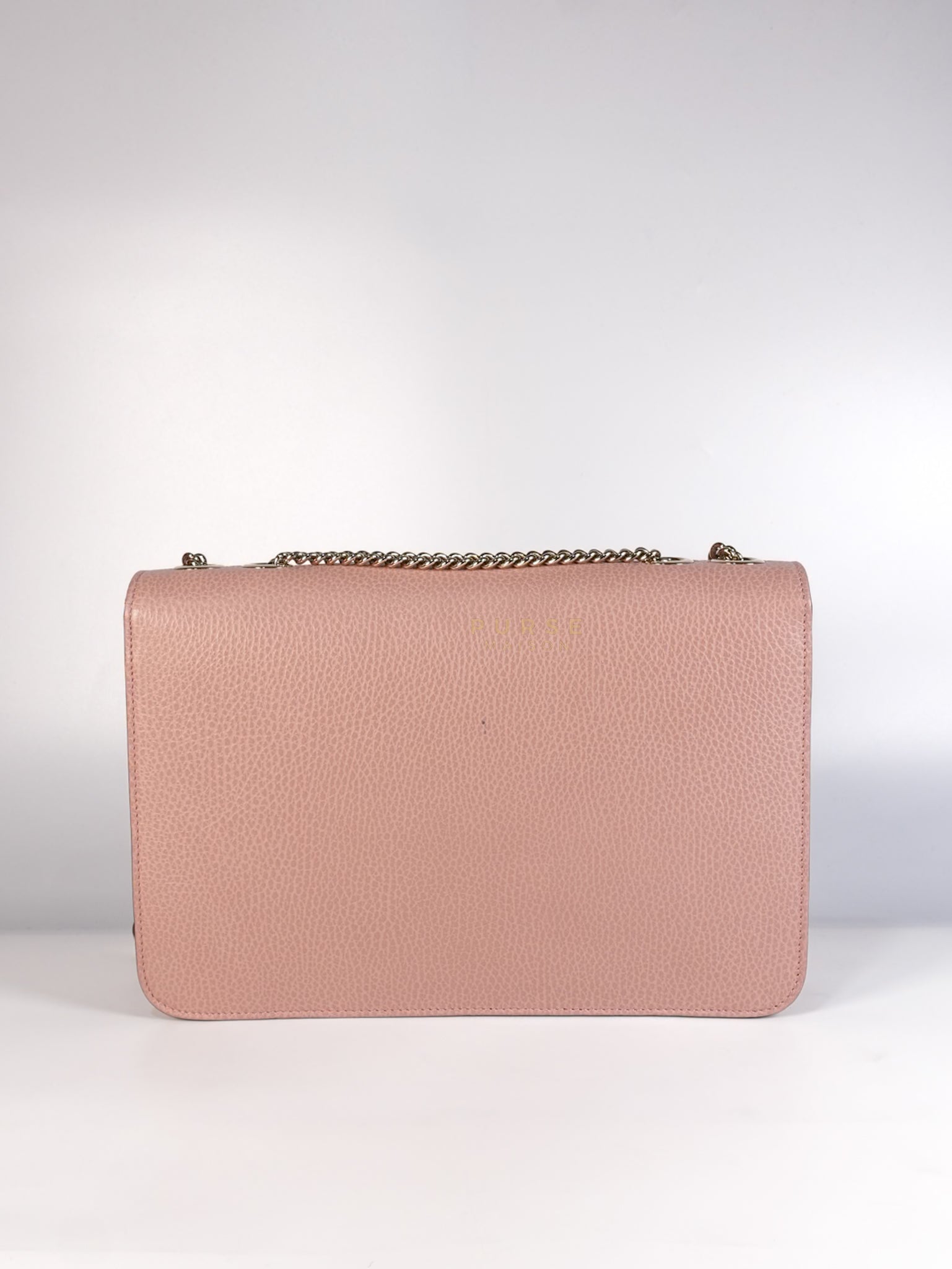 Interlocking G Medium in Pink Grained Calfskin Leather Chain Strap Bag | Purse Maison Luxury Bags Shop