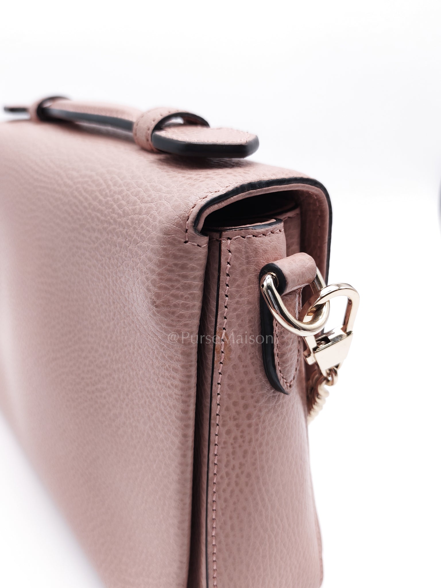 Interlocking G Medium Top Handle in Pink Grained Calfskin Leather Crossbody Bag | Purse Maison Luxury Bags Shop