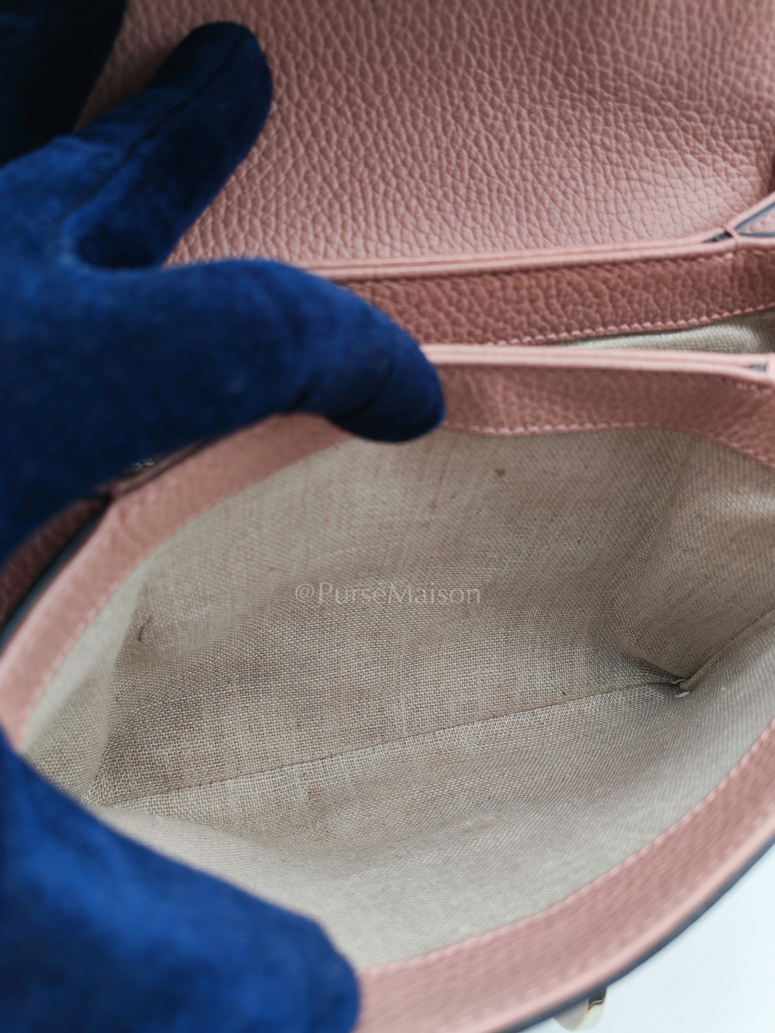 Interlocking G Medium Top Handle in Pink Grained Calfskin Leather Crossbody Bag | Purse Maison Luxury Bags Shop