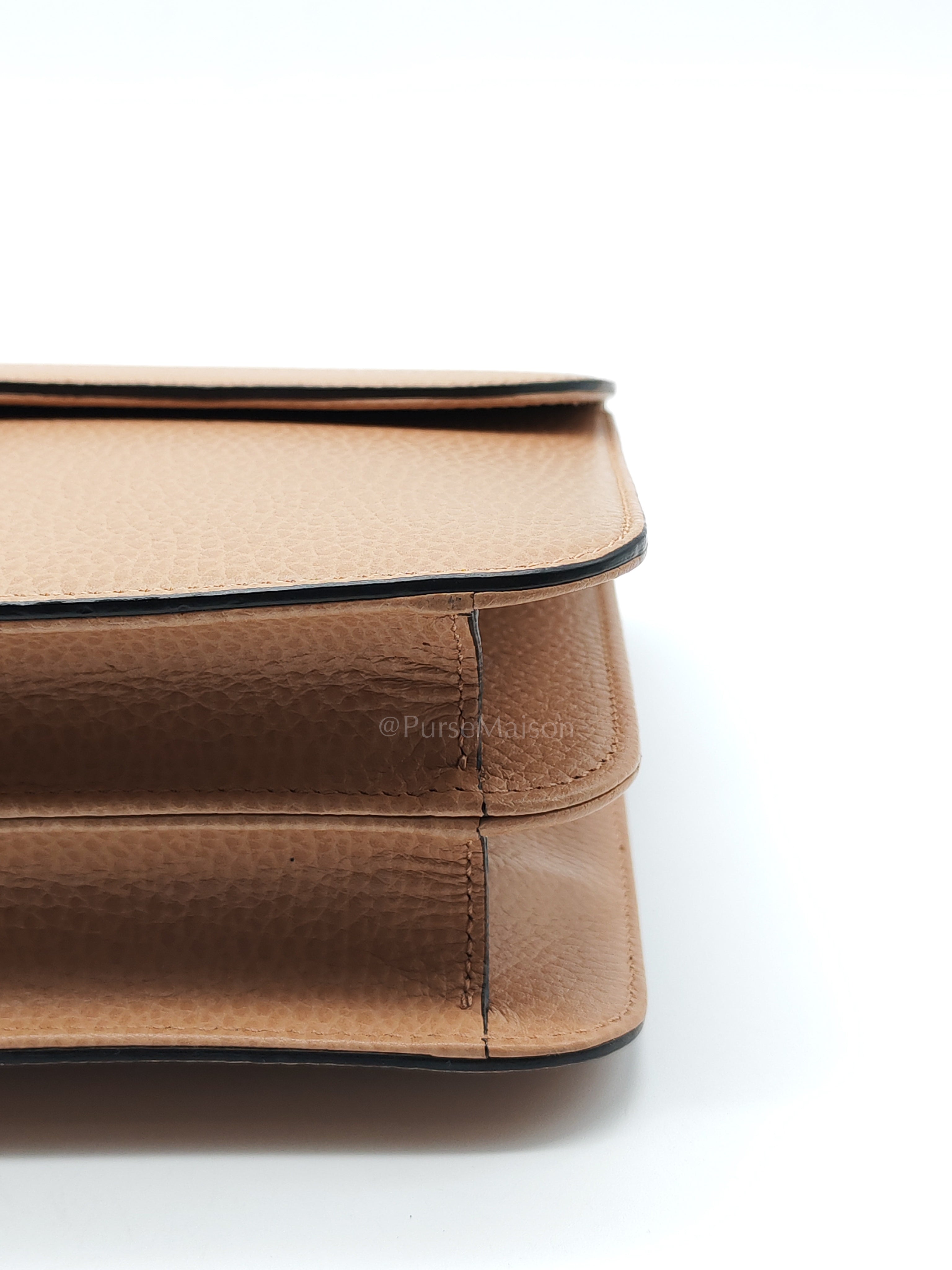 Interlocking G Shoulder Bag in Beige Dollar Calfksin Leather & Light Gold Hardware | Purse Maison Luxury Bags Shop