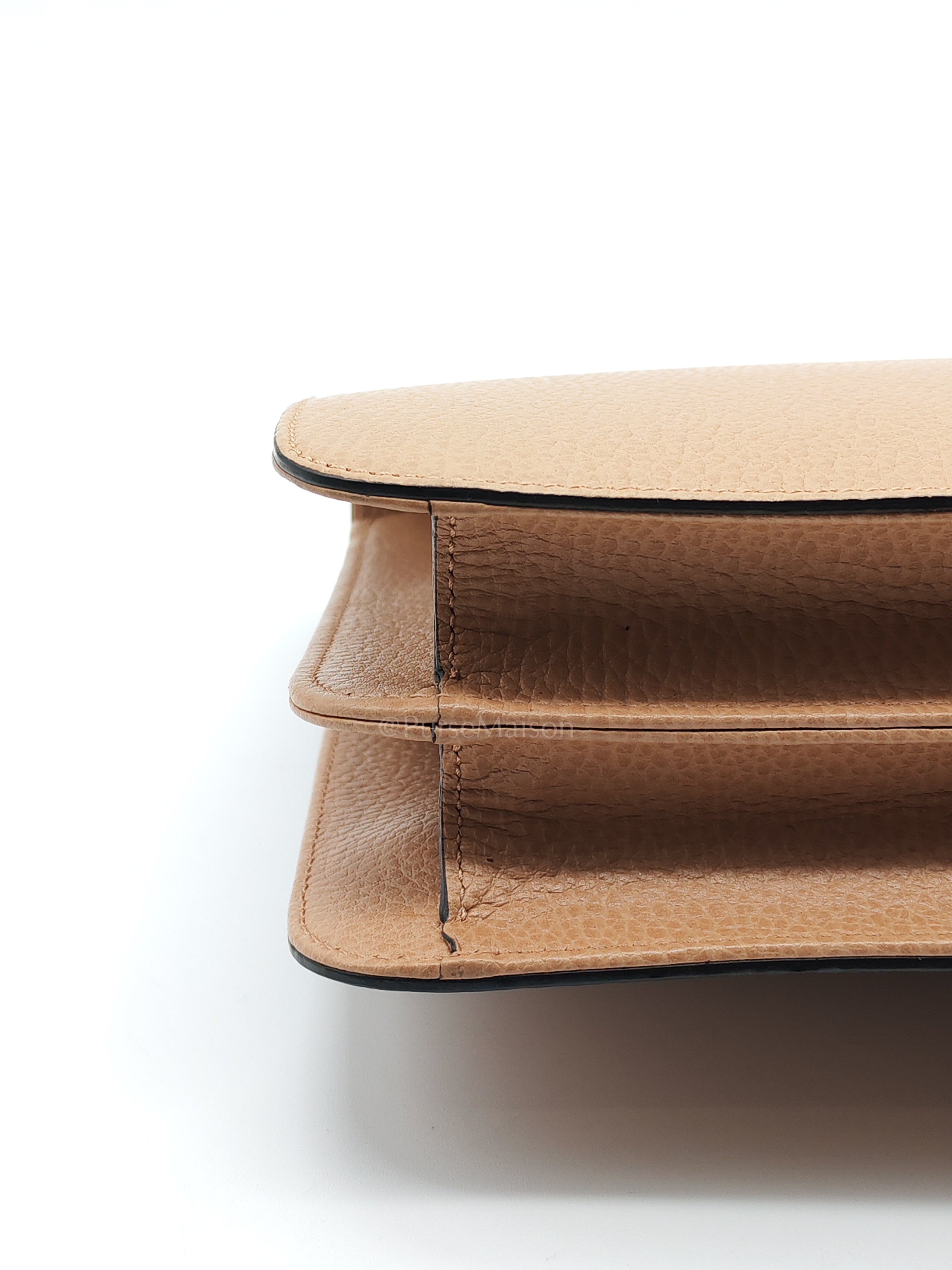Interlocking G Shoulder Bag in Beige Dollar Calfksin Leather & Light Gold Hardware | Purse Maison Luxury Bags Shop