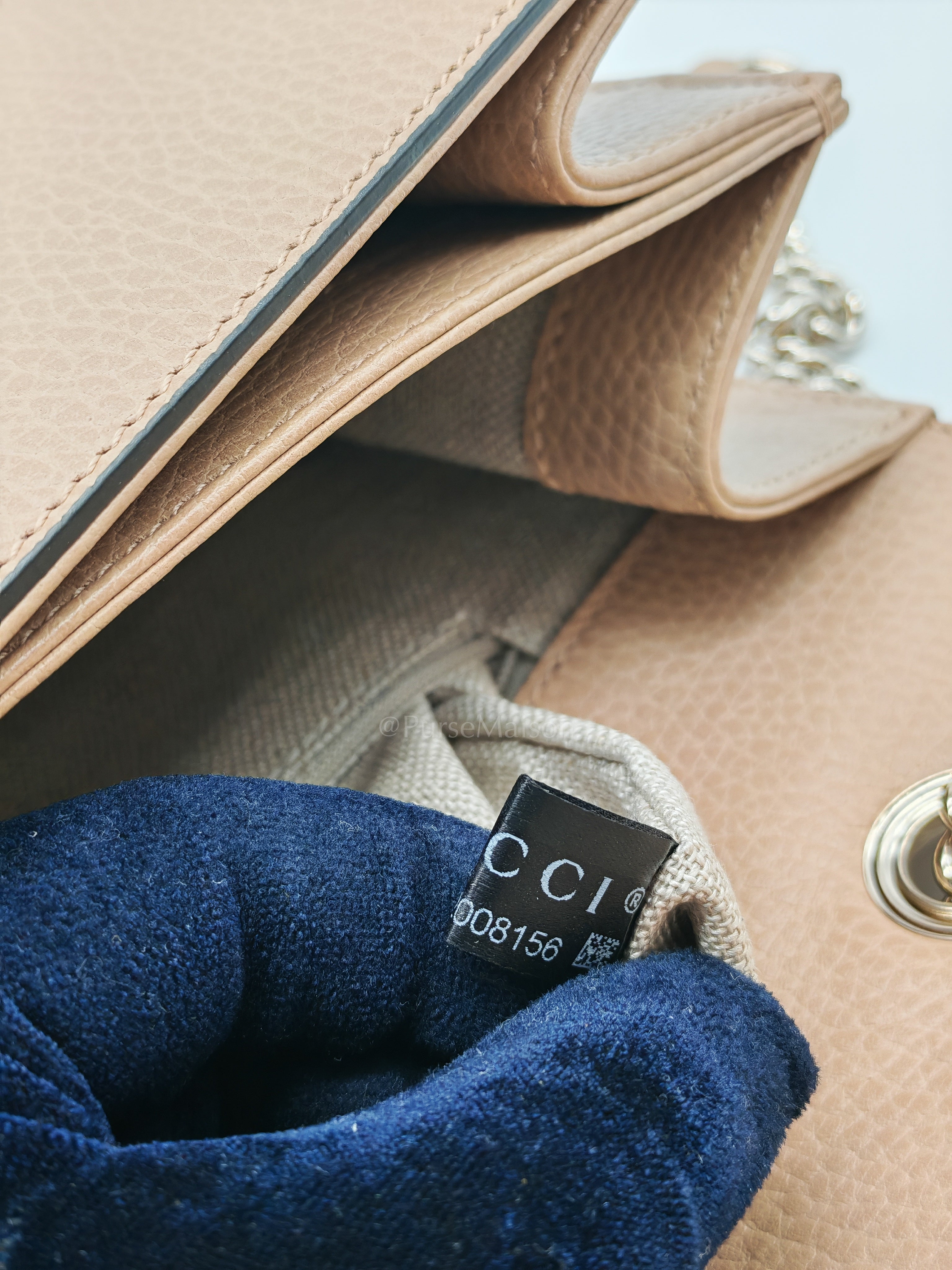 Interlocking G Shoulder Bag in Beige Dollar Calfksin Leather & Light Gold Hardware | Purse Maison Luxury Bags Shop