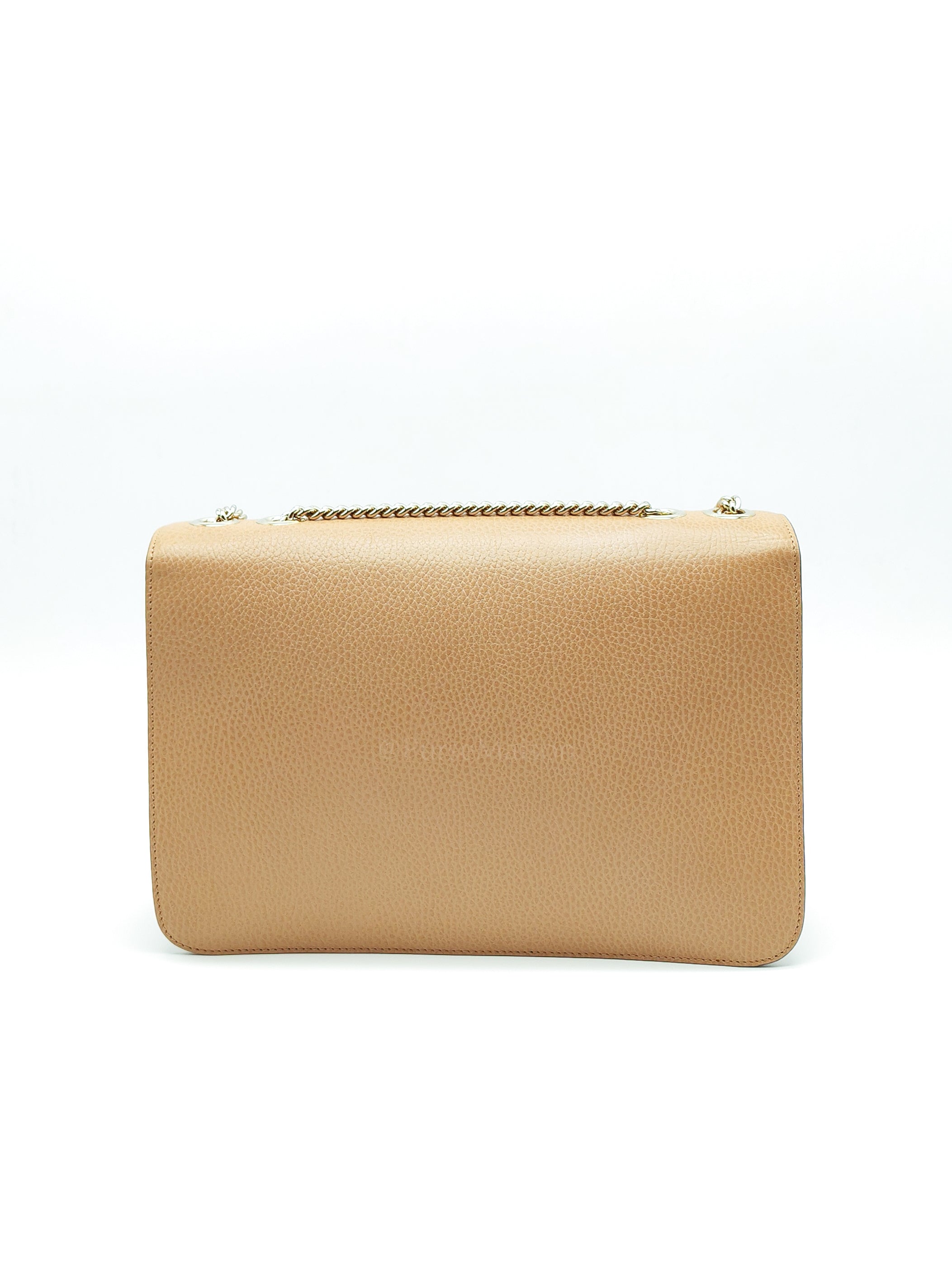Interlocking G Shoulder Bag in Beige Dollar Calfksin Leather & Light Gold Hardware | Purse Maison Luxury Bags Shop
