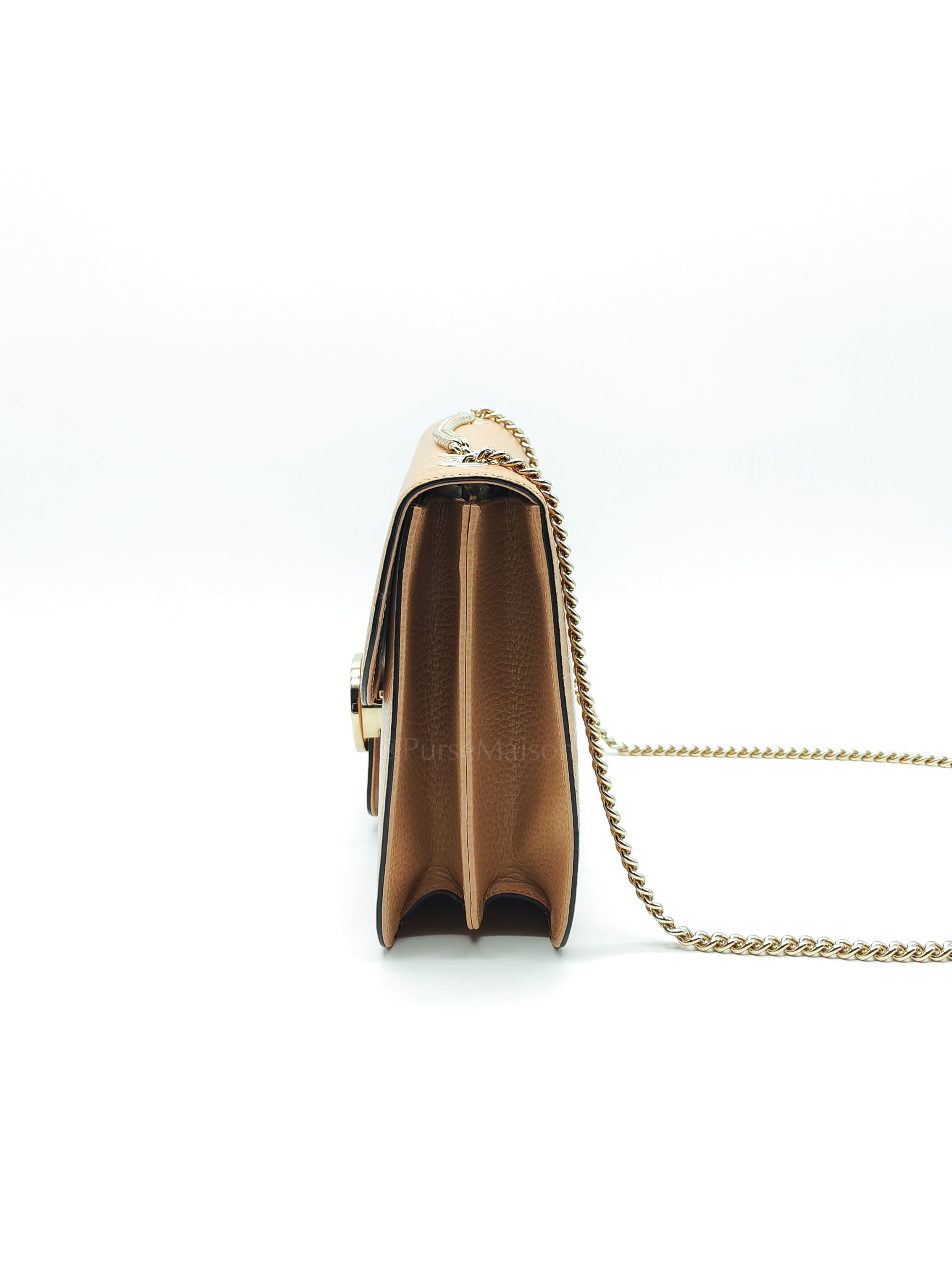 Interlocking G Shoulder Bag in Beige Dollar Calfksin Leather & Light Gold Hardware | Purse Maison Luxury Bags Shop