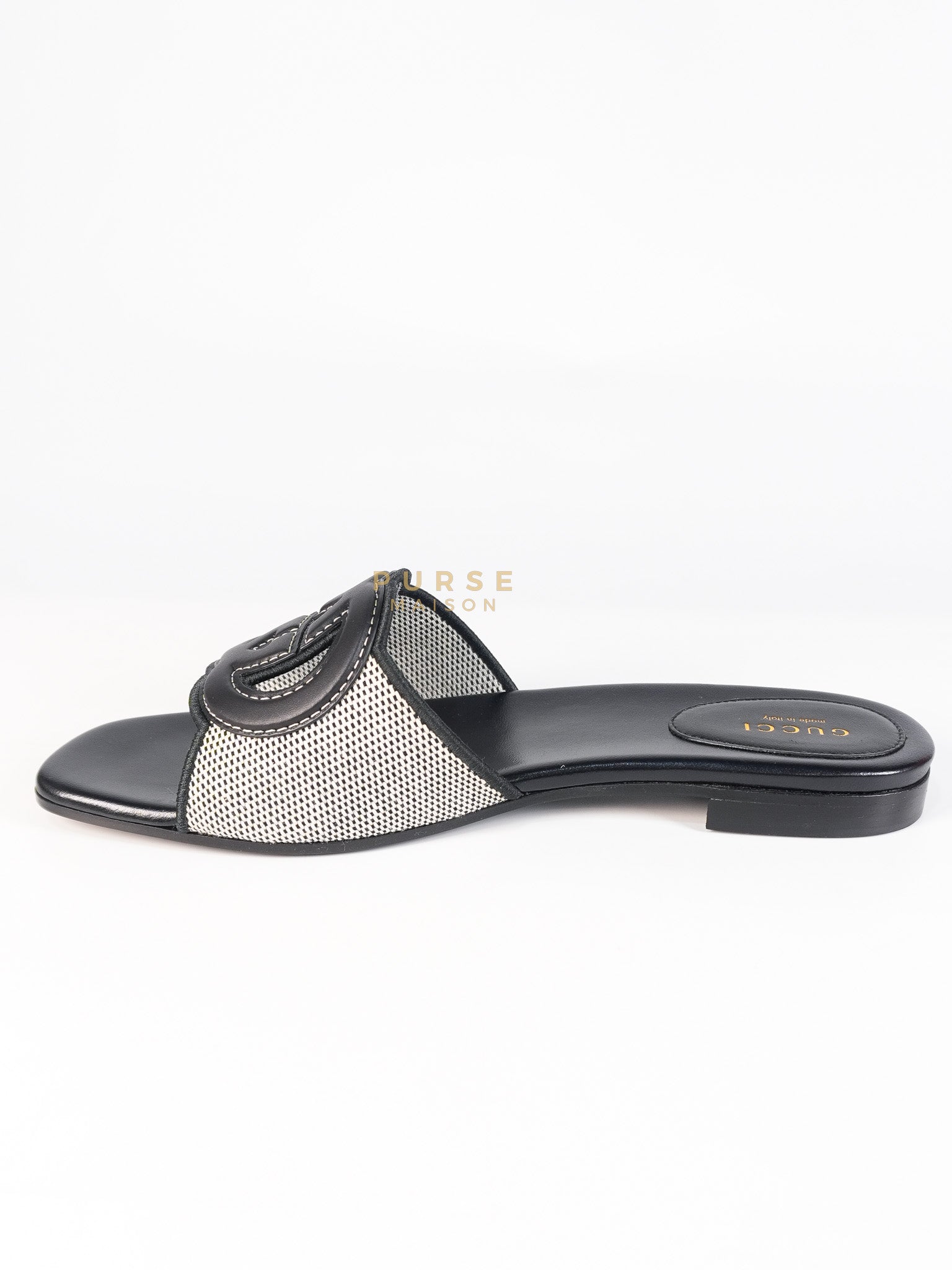 Interlocking G Slide Sandals in Black Size 39 EU (24.5cm) | Purse Maison Luxury Bags Shop