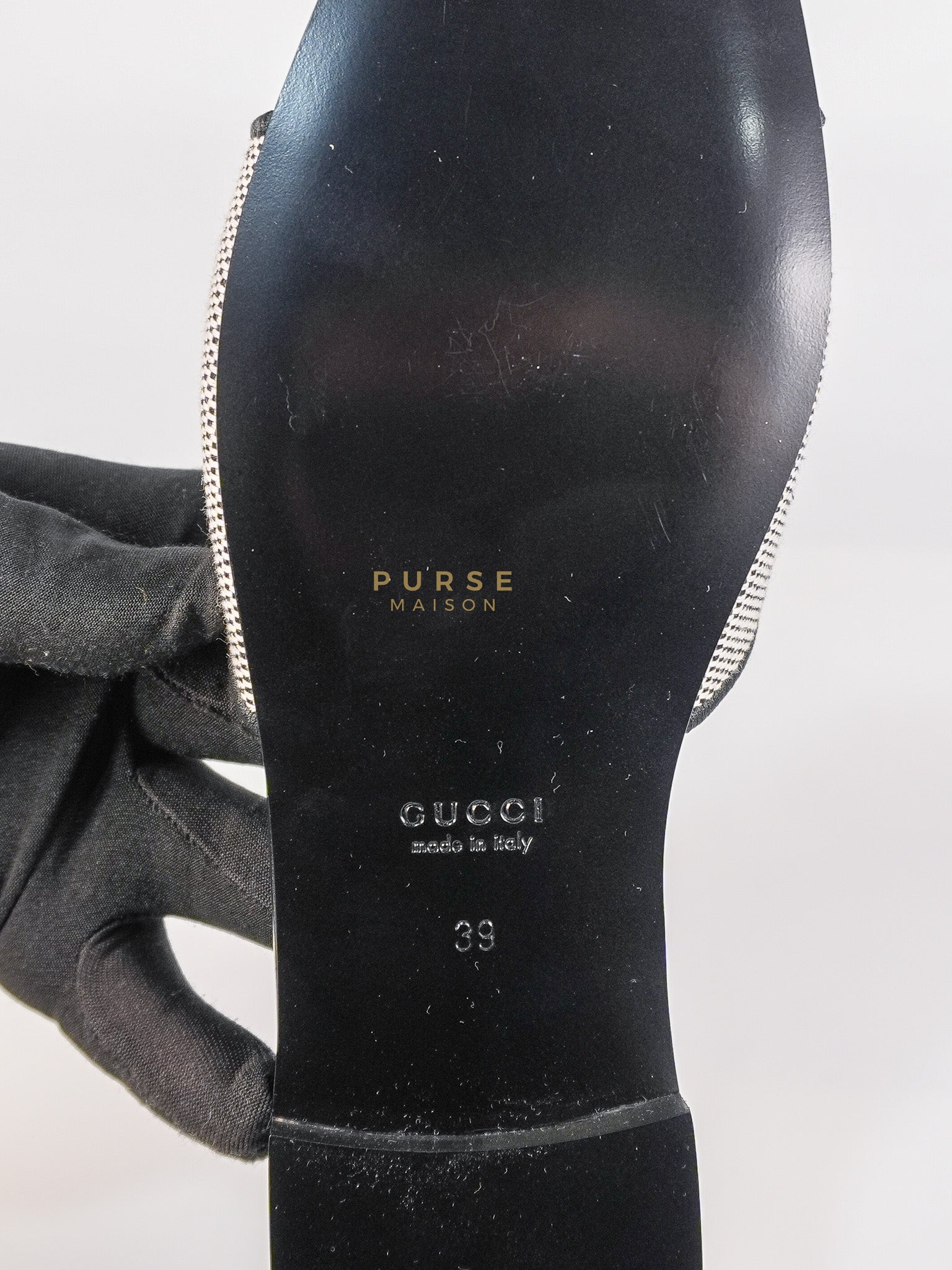 Interlocking G Slide Sandals in Black Size 39 EU (24.5cm) | Purse Maison Luxury Bags Shop