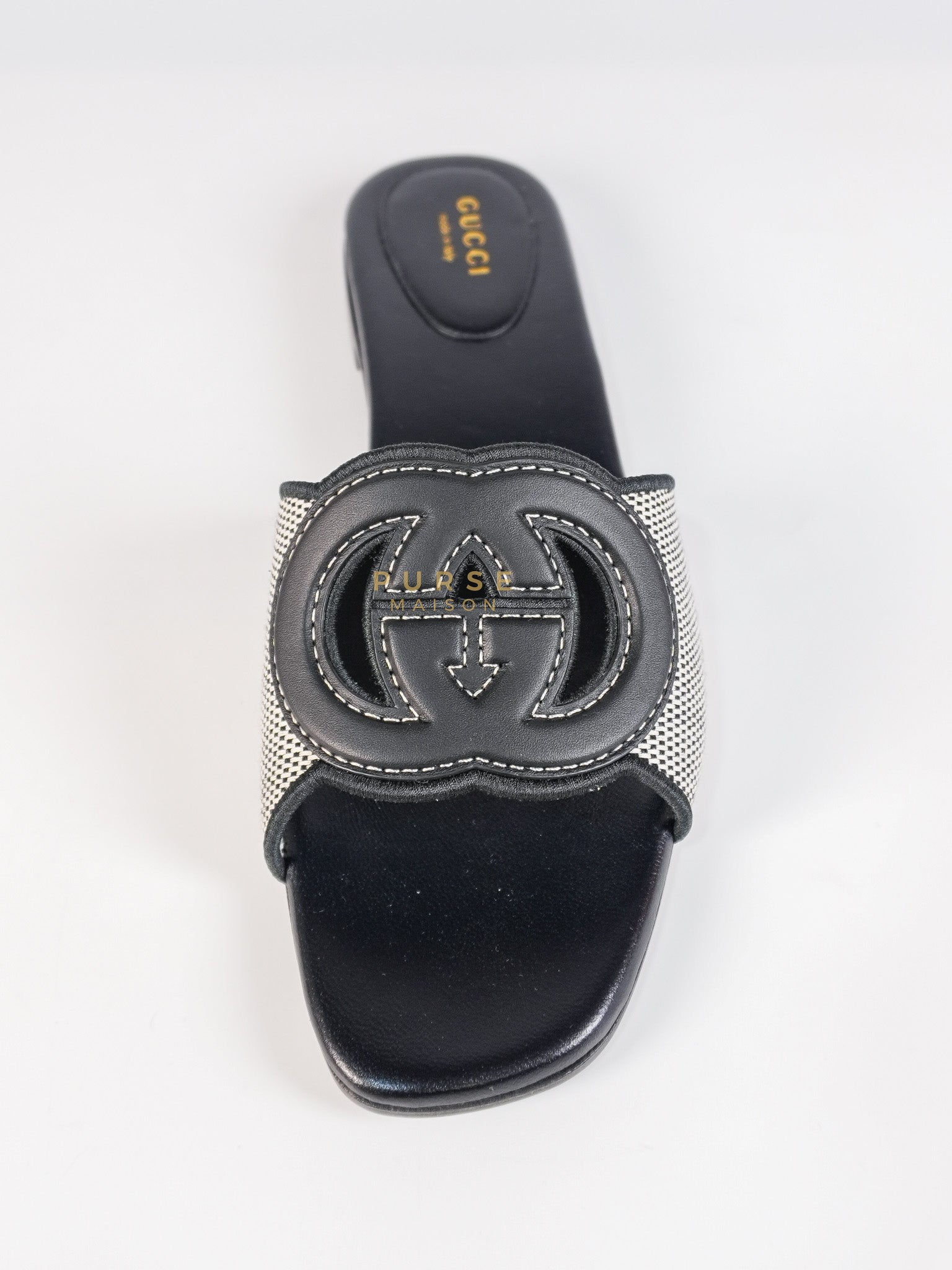 Interlocking G Slide Sandals in Black Size 39 EU (24.5cm) | Purse Maison Luxury Bags Shop