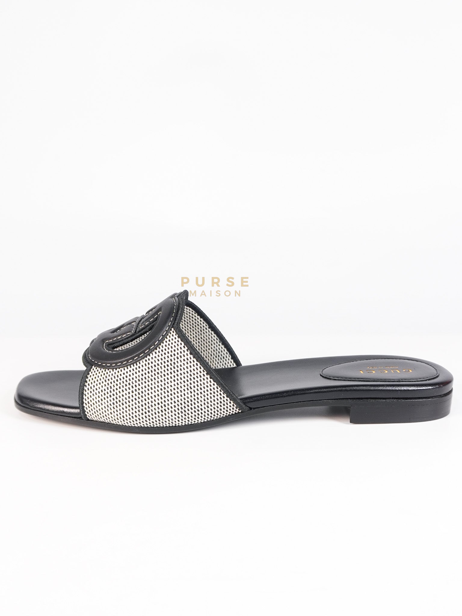 Interlocking G Slide Sandals in Black Size 39 EU (24.5cm) | Purse Maison Luxury Bags Shop