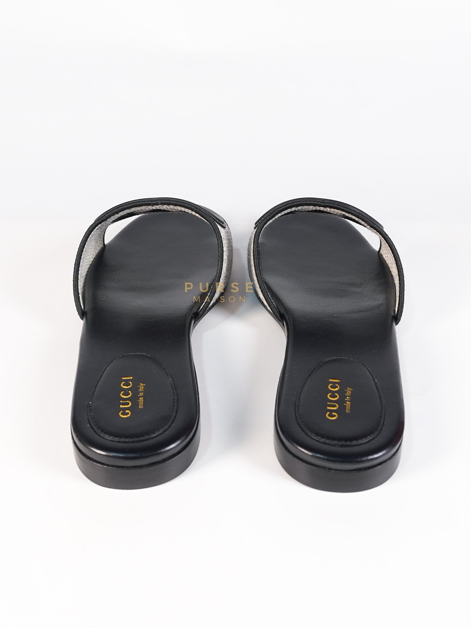 Interlocking G Slide Sandals in Black Size 39 EU (24.5cm) | Purse Maison Luxury Bags Shop