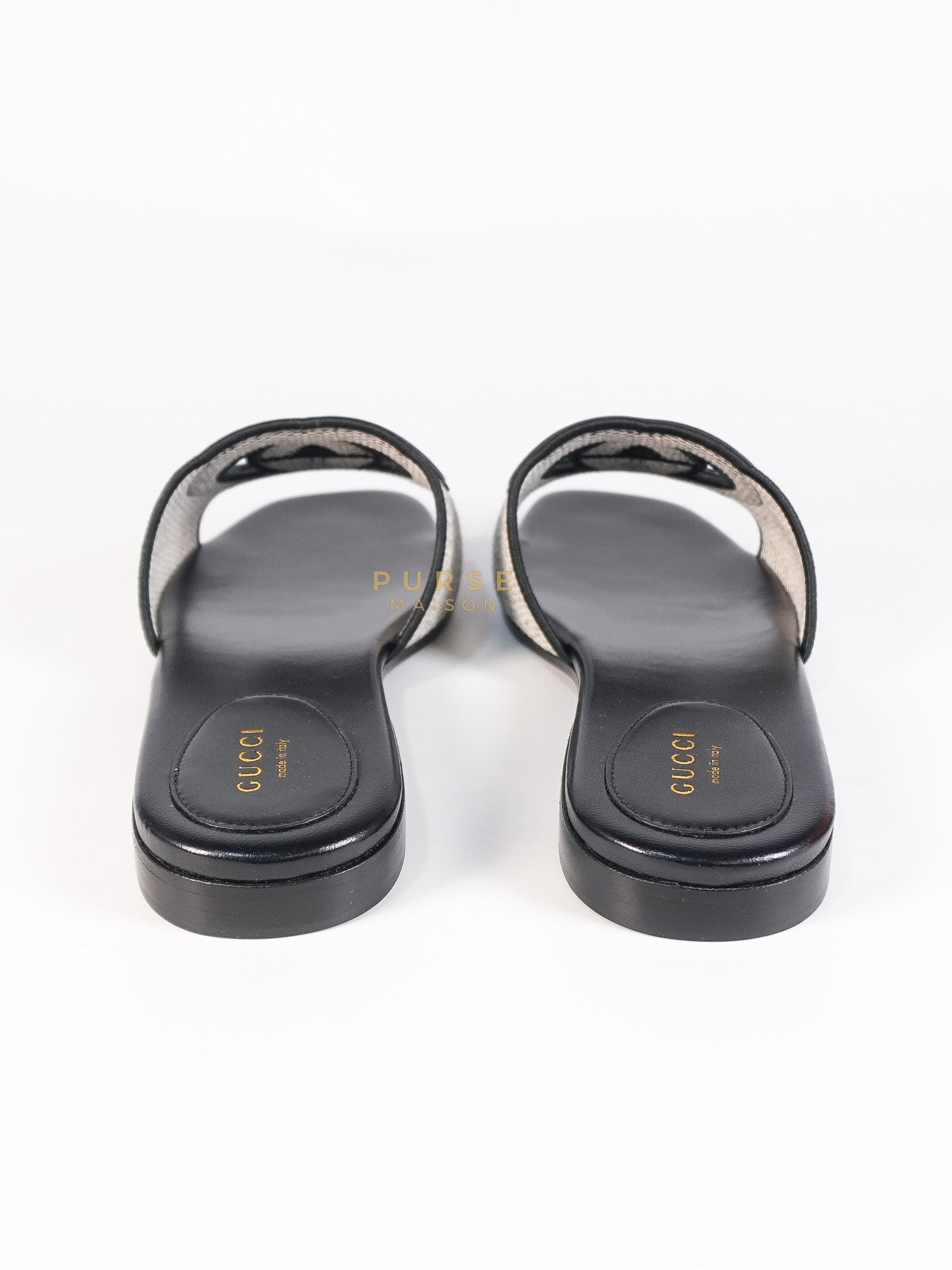 Interlocking G Slide Sandals in Black Size 39 EU (24.5cm) | Purse Maison Luxury Bags Shop