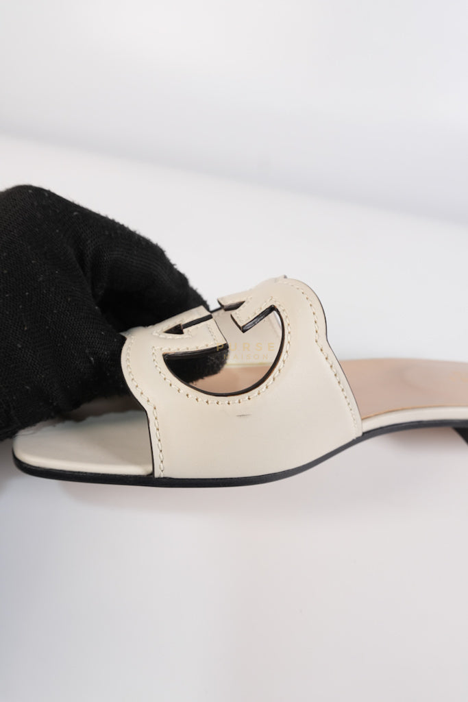 Interlocking G Slides in White Size 37.5 EU (23.5cm) | Purse Maison Luxury Bags Shop