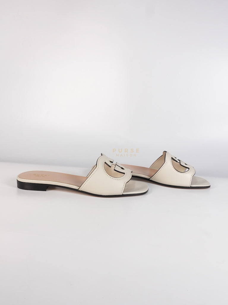 Interlocking G Slides in White Size 37.5 EU (23.5cm) | Purse Maison Luxury Bags Shop