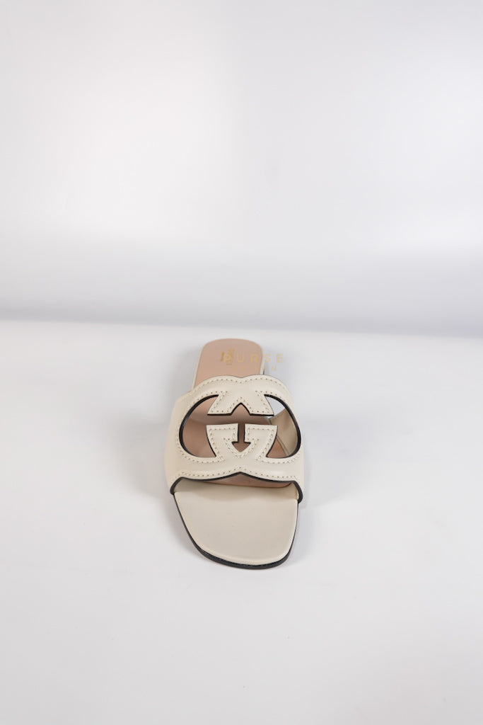 Interlocking G Slides in White Size 37.5 EU (23.5cm) | Purse Maison Luxury Bags Shop