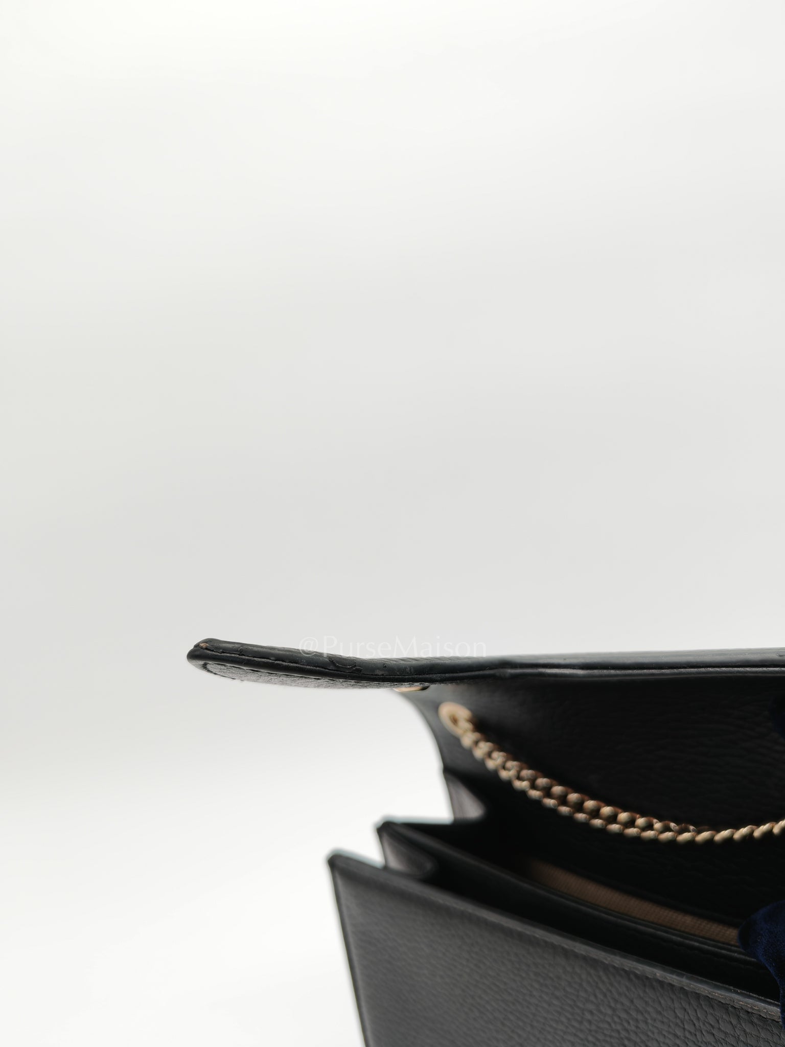 Interlocking G Small Chain Shoulder Bag in Black in Gold Hardware | Purse Maison Luxury Bags Shop