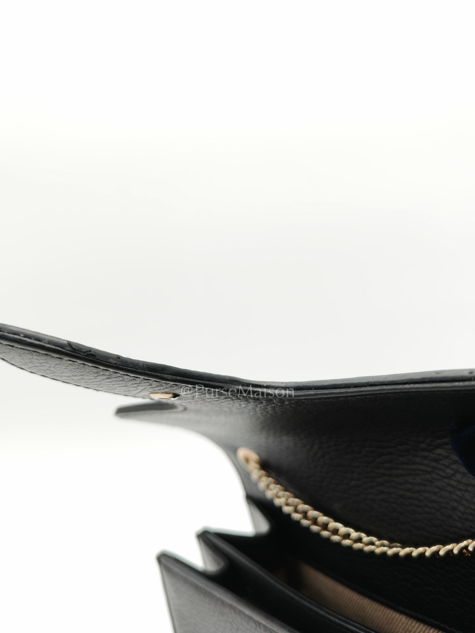 Interlocking G Small Chain Shoulder Bag in Black in Gold Hardware | Purse Maison Luxury Bags Shop