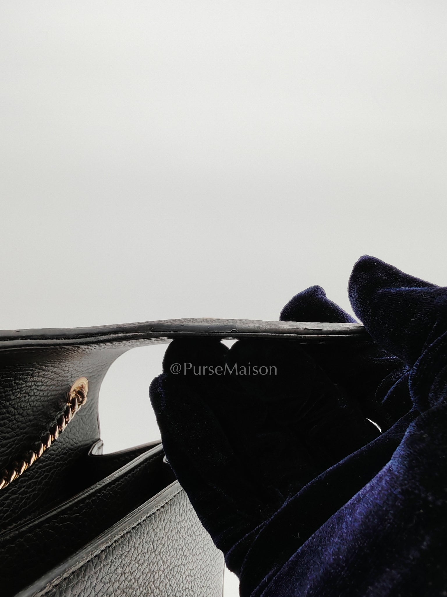 Interlocking G Small Chain Shoulder Bag in Black in Gold Hardware | Purse Maison Luxury Bags Shop