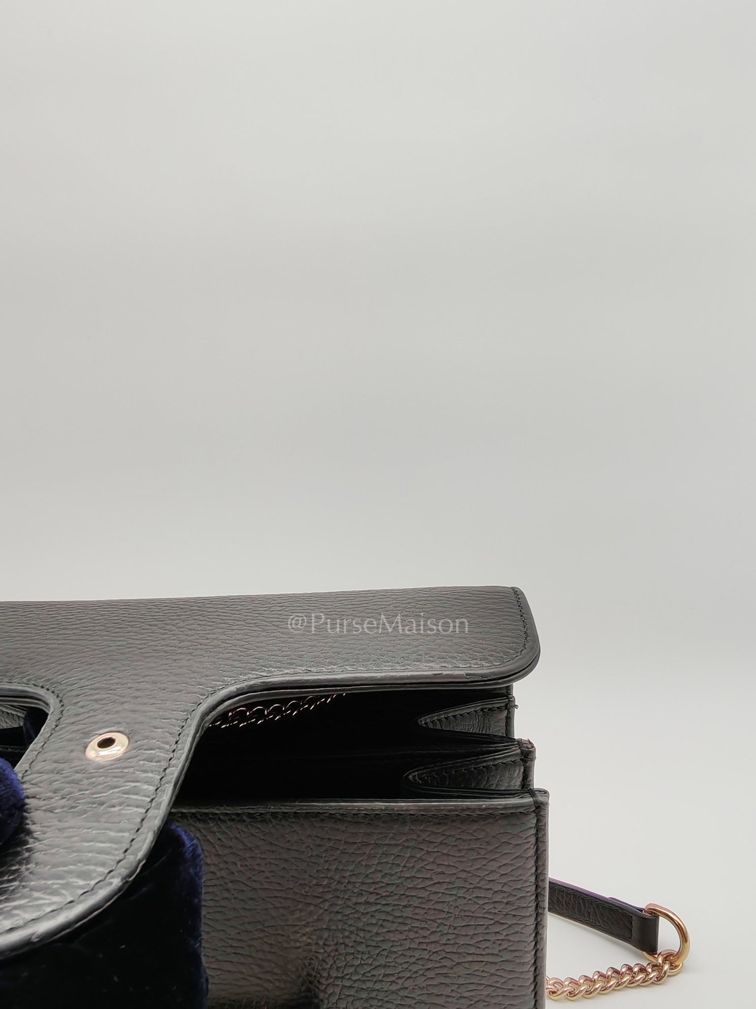 Interlocking G Small Chain Shoulder Bag in Black in Gold Hardware | Purse Maison Luxury Bags Shop