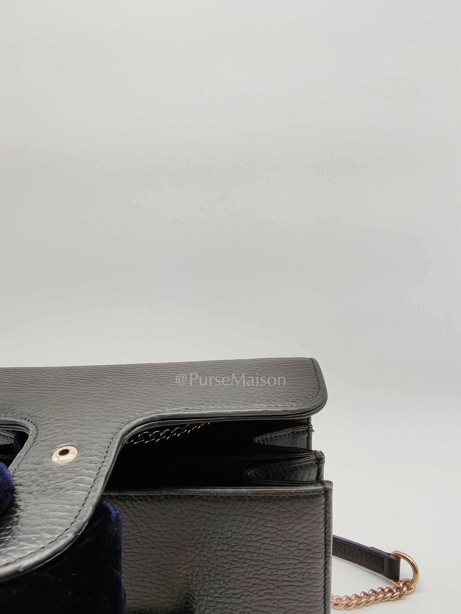 Interlocking G Small Chain Shoulder Bag in Black in Gold Hardware | Purse Maison Luxury Bags Shop