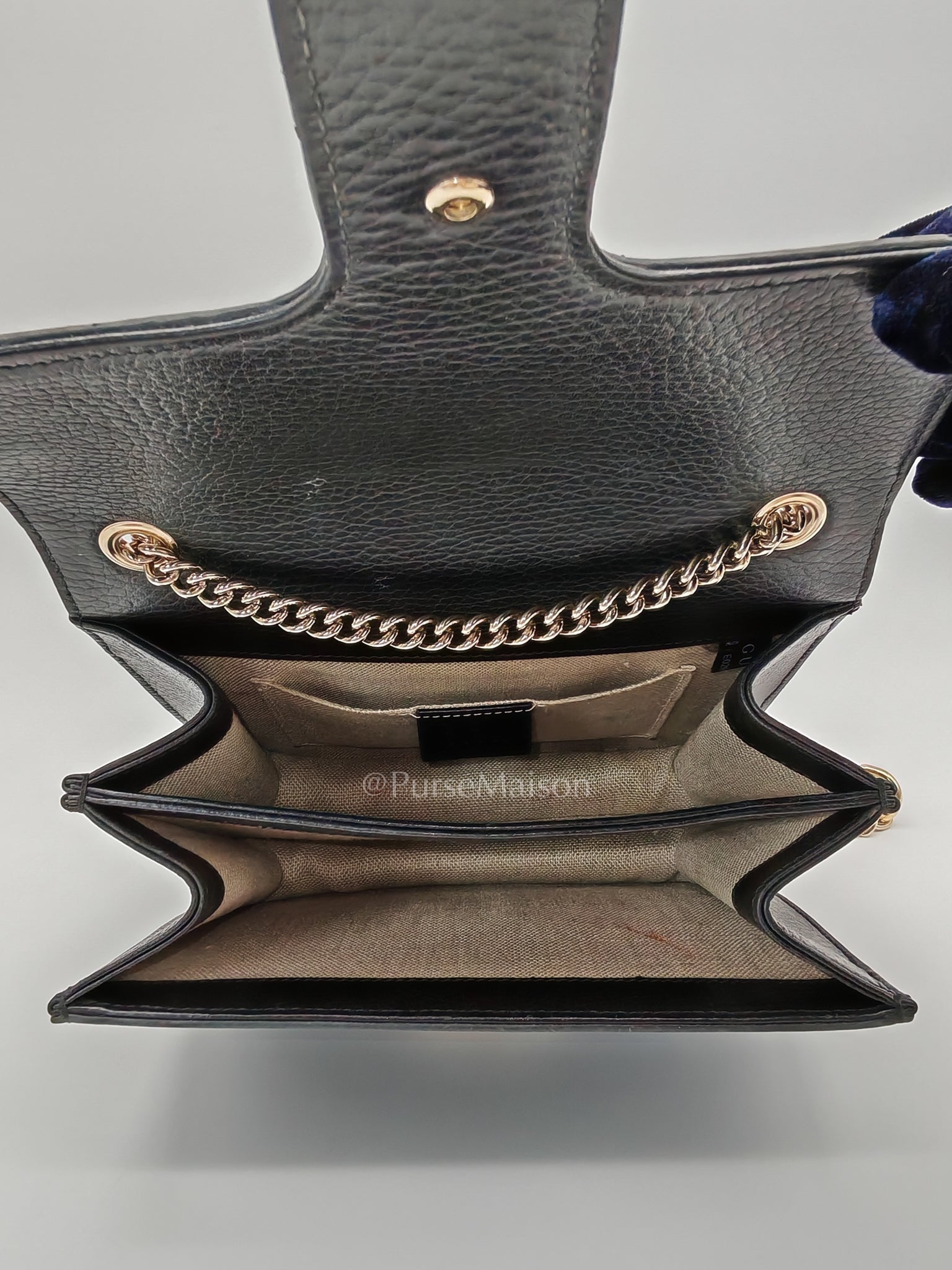 Interlocking G Small Chain Shoulder Bag in Black in Gold Hardware | Purse Maison Luxury Bags Shop