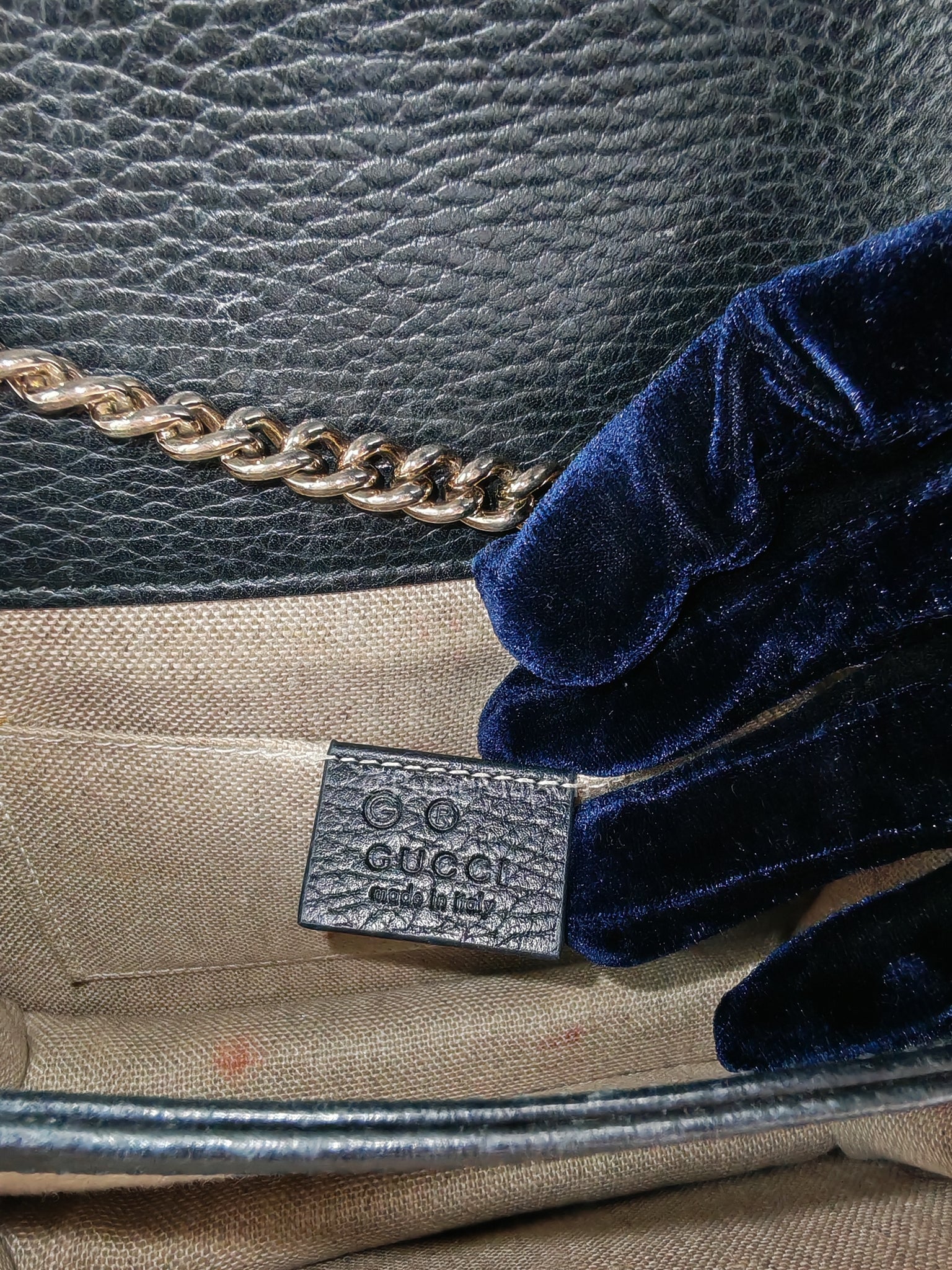 Interlocking G Small Chain Shoulder Bag in Black in Gold Hardware | Purse Maison Luxury Bags Shop