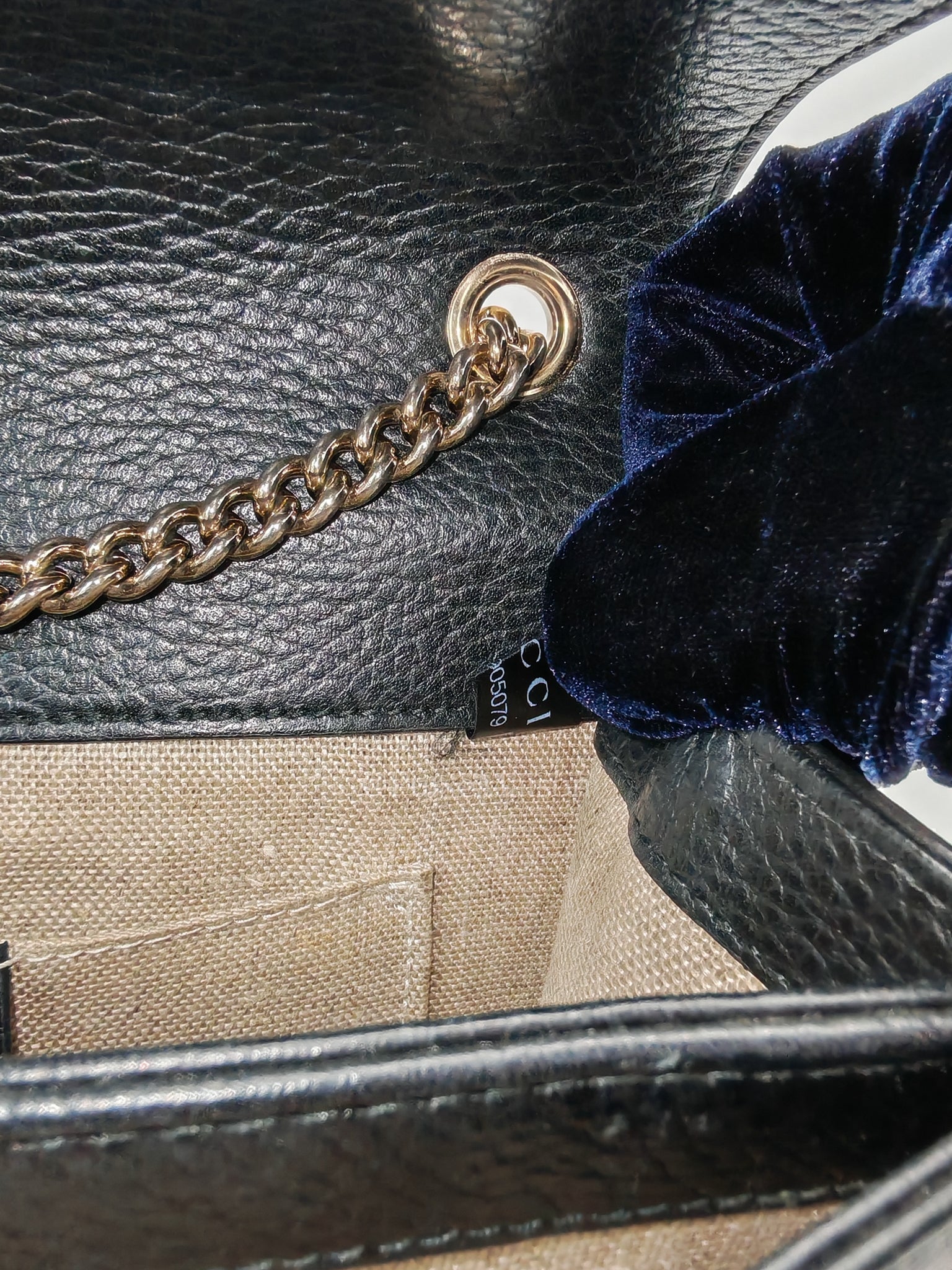 Interlocking G Small Chain Shoulder Bag in Black in Gold Hardware | Purse Maison Luxury Bags Shop