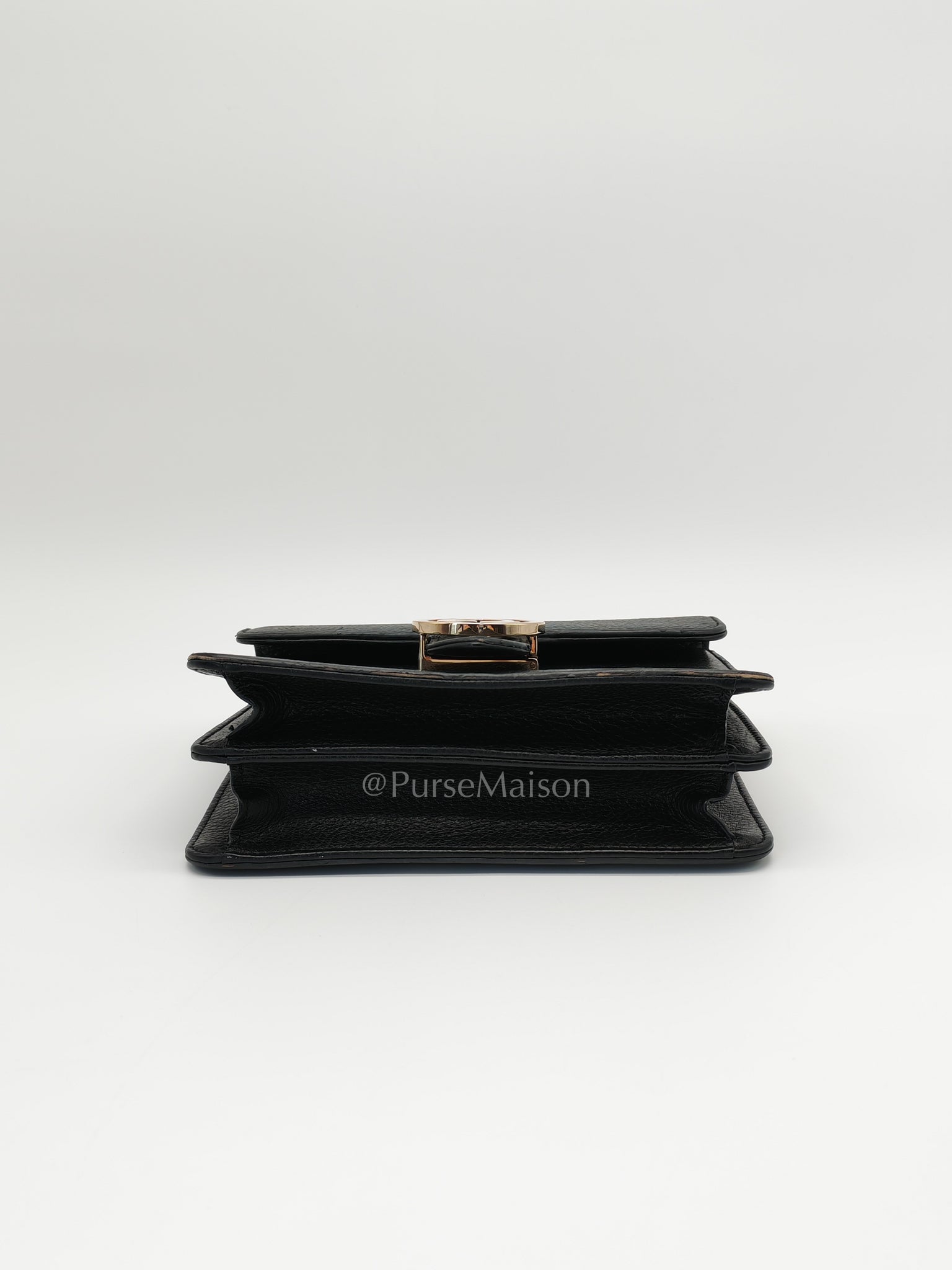 Interlocking G Small Chain Shoulder Bag in Black in Gold Hardware | Purse Maison Luxury Bags Shop