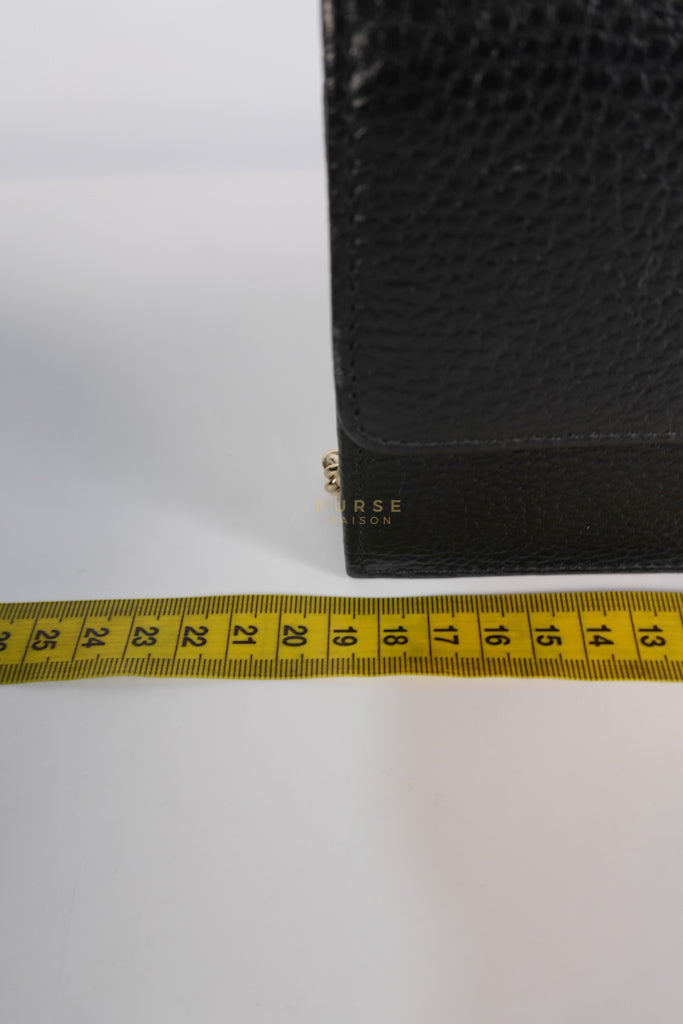 Interlocking G Wallet on Chain Black Grained Calfskin Leather | Purse Maison Luxury Bags Shop