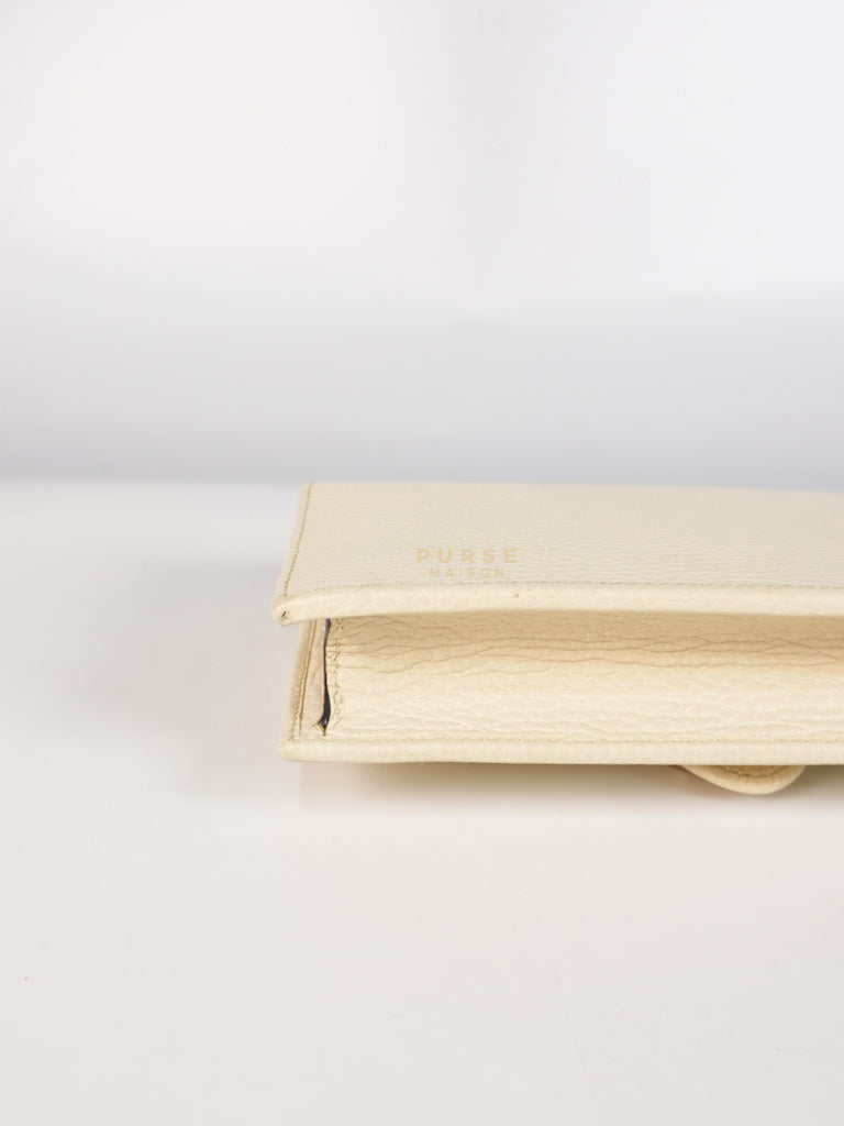 Interlocking G Wallet on Chain Ivory White in Grained Calfskin Leather | Purse Maison Luxury Bags Shop