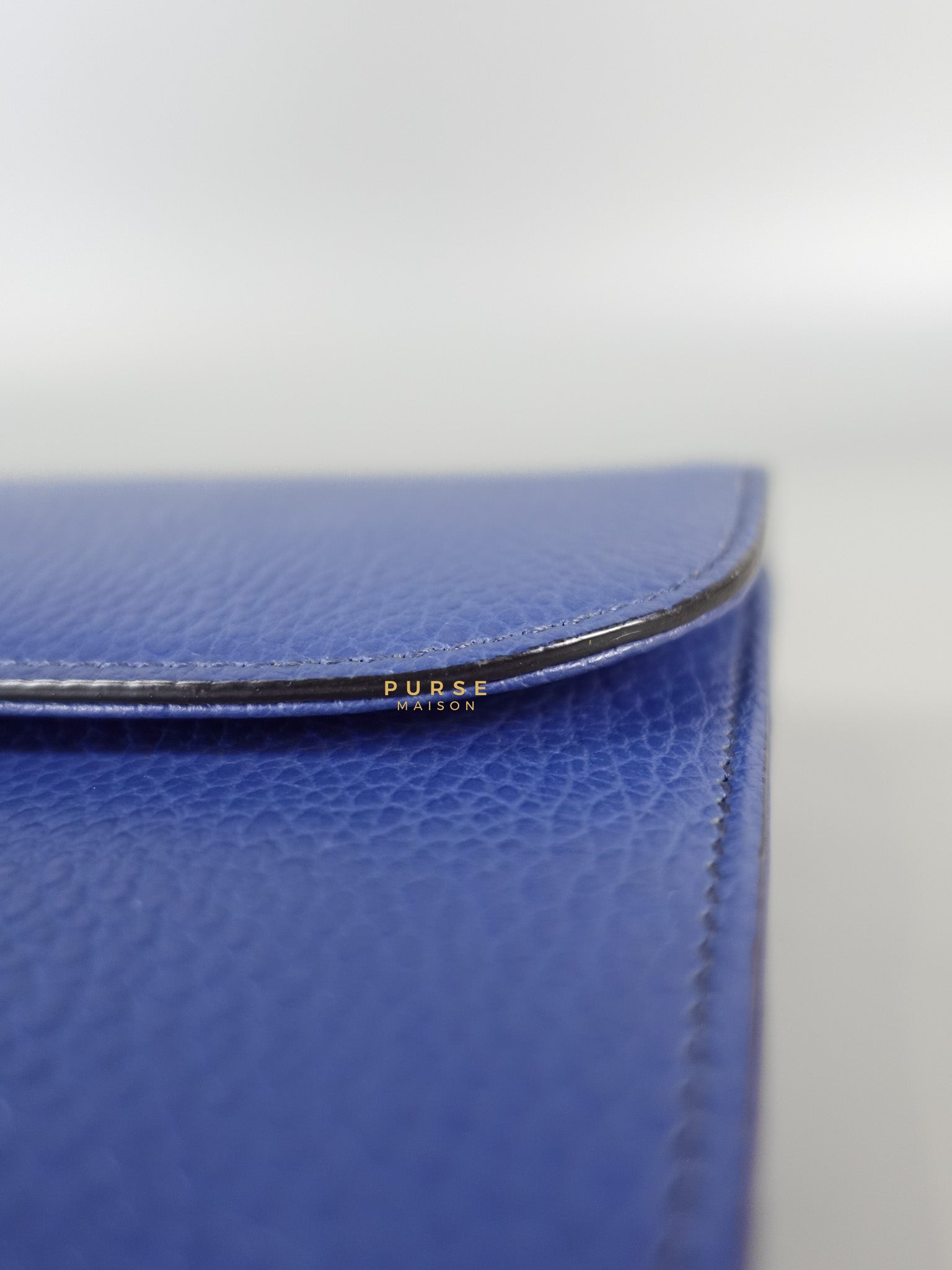 Interlocking Small Blue Leather Marmont Chain Handbag and Silver Hardware | Purse Maison Luxury Bags Shop