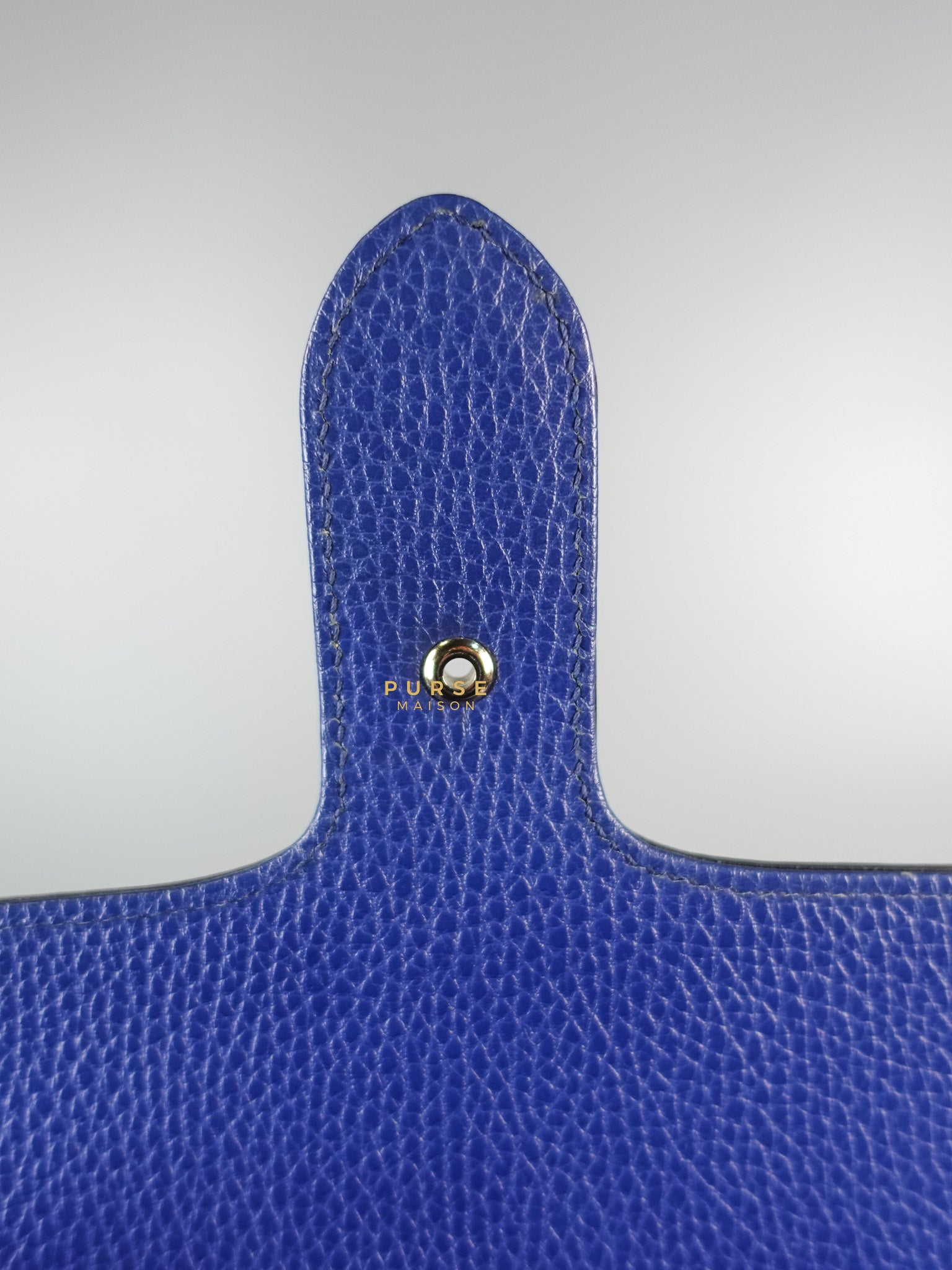 Interlocking Small Blue Leather Marmont Chain Handbag and Silver Hardware | Purse Maison Luxury Bags Shop