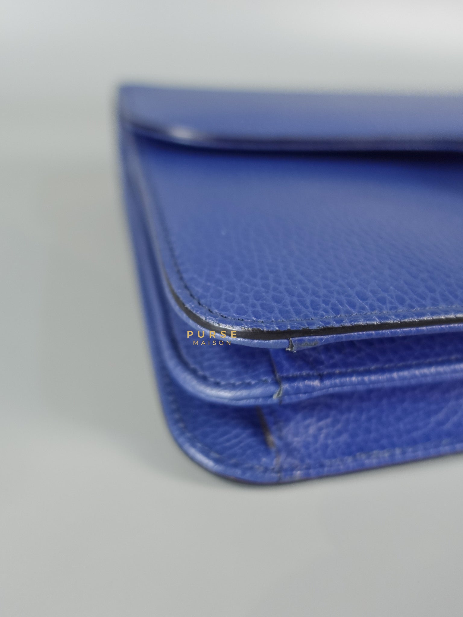 Interlocking Small Blue Leather Marmont Chain Handbag and Silver Hardware | Purse Maison Luxury Bags Shop